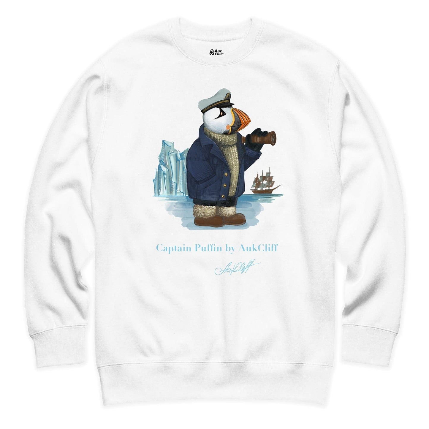 AukCliff Captain Puffin Sweatshirt White / S Captain Puffin™ Arctic Sailor Sweatshirt