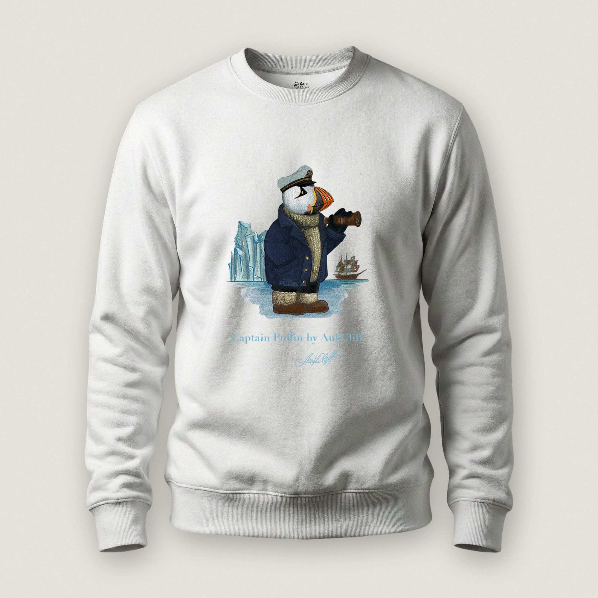 AukCliff Captain Puffin Sweatshirt White / S Captain Puffin™ Arctic Sailor Sweatshirt
