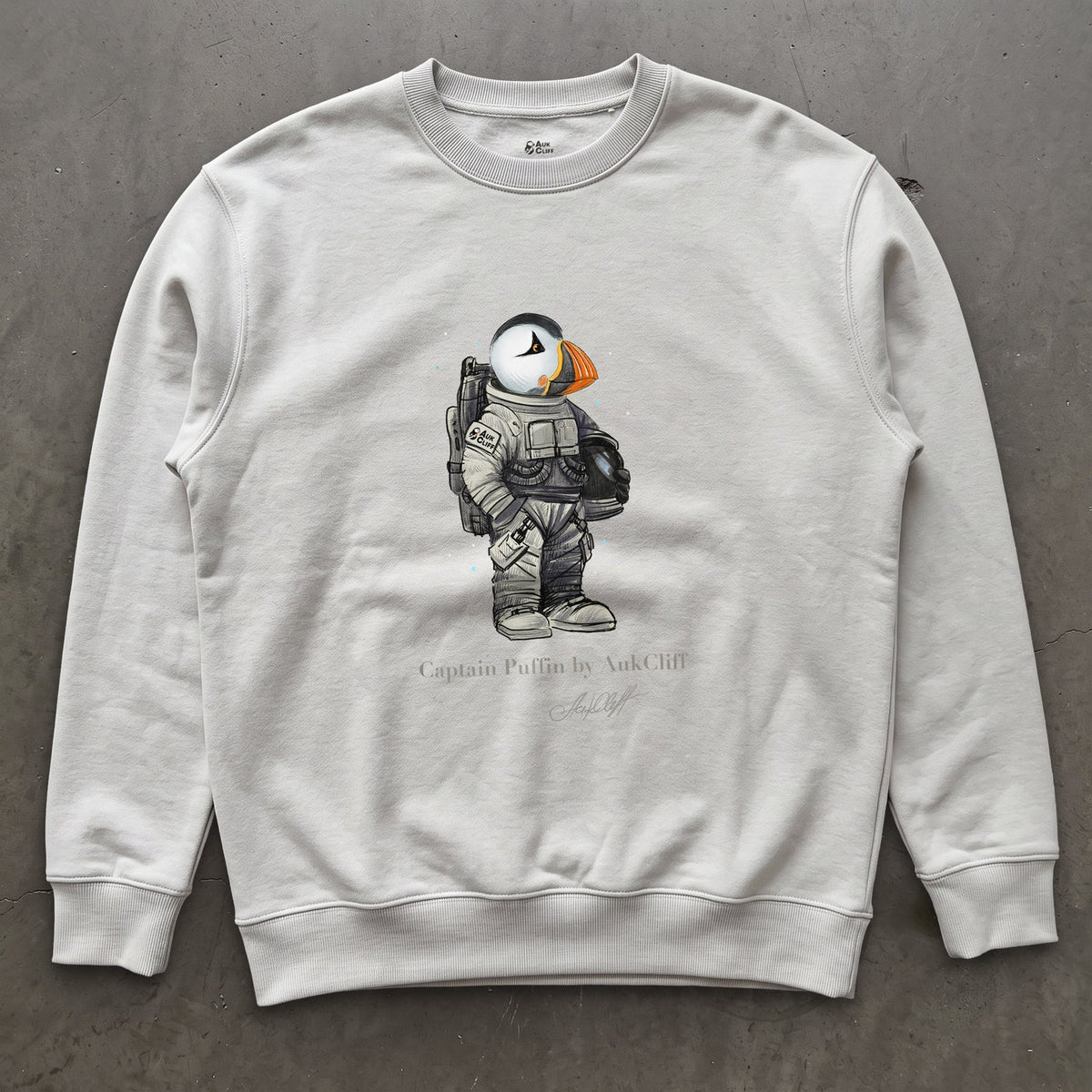AukCliff Captain Puffin Sweatshirt White / S Captain Puffin™ Astronaut Sweatshirt