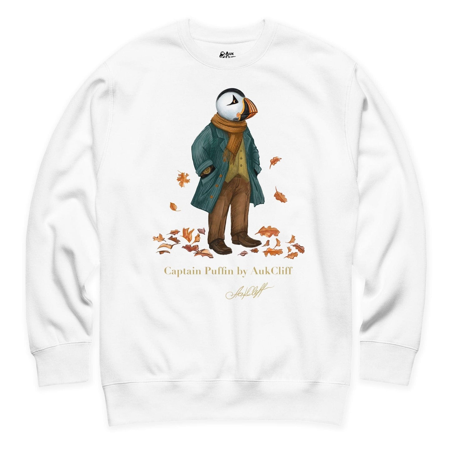 AukCliff Captain Puffin Sweatshirt White / S Captain Puffin™ “Autumn Wanderer” Sweatshirt