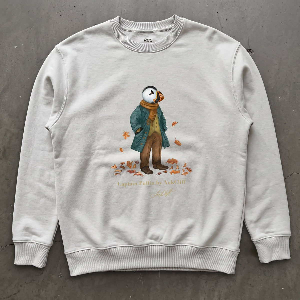 AukCliff Captain Puffin Sweatshirt White / S Captain Puffin™ “Autumn Wanderer” Sweatshirt