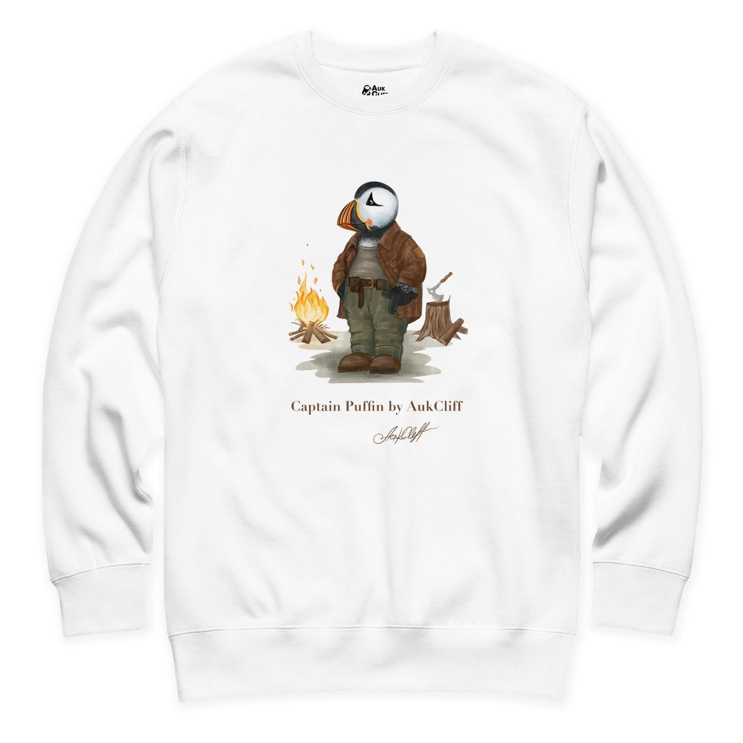 AukCliff Captain Puffin Sweatshirt White / S Captain Puffin™ Bushcraft Sweatshirt