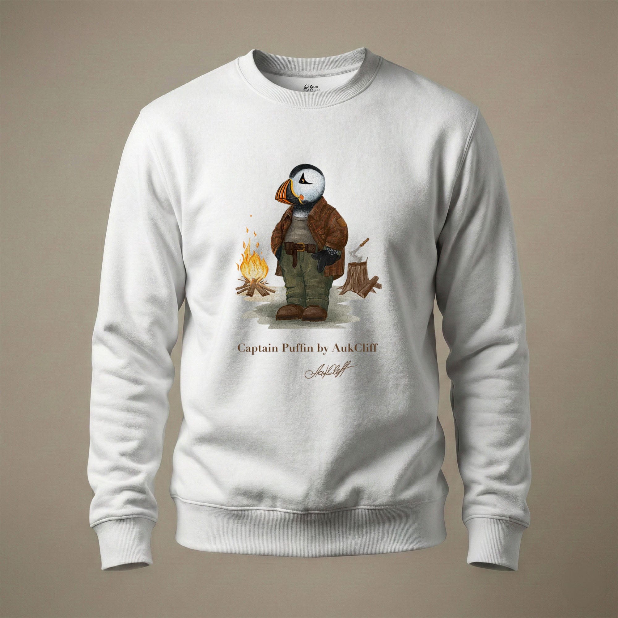 AukCliff Captain Puffin Sweatshirt White / S Captain Puffin™ Bushcraft Sweatshirt
