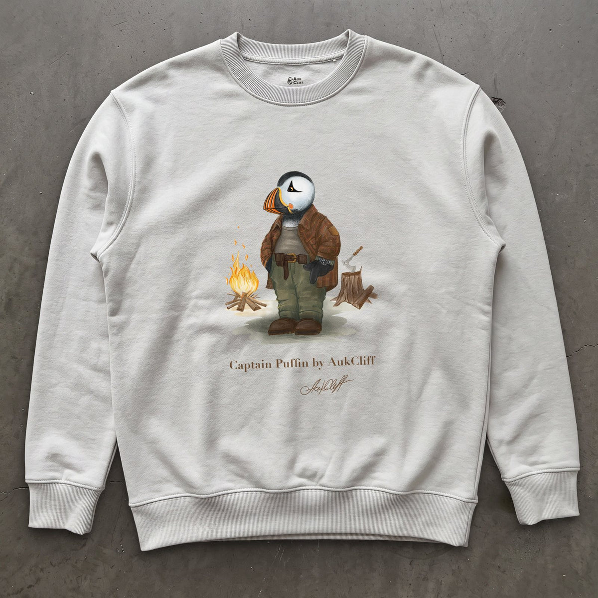 AukCliff Captain Puffin Sweatshirt White / S Captain Puffin™ Bushcraft Sweatshirt