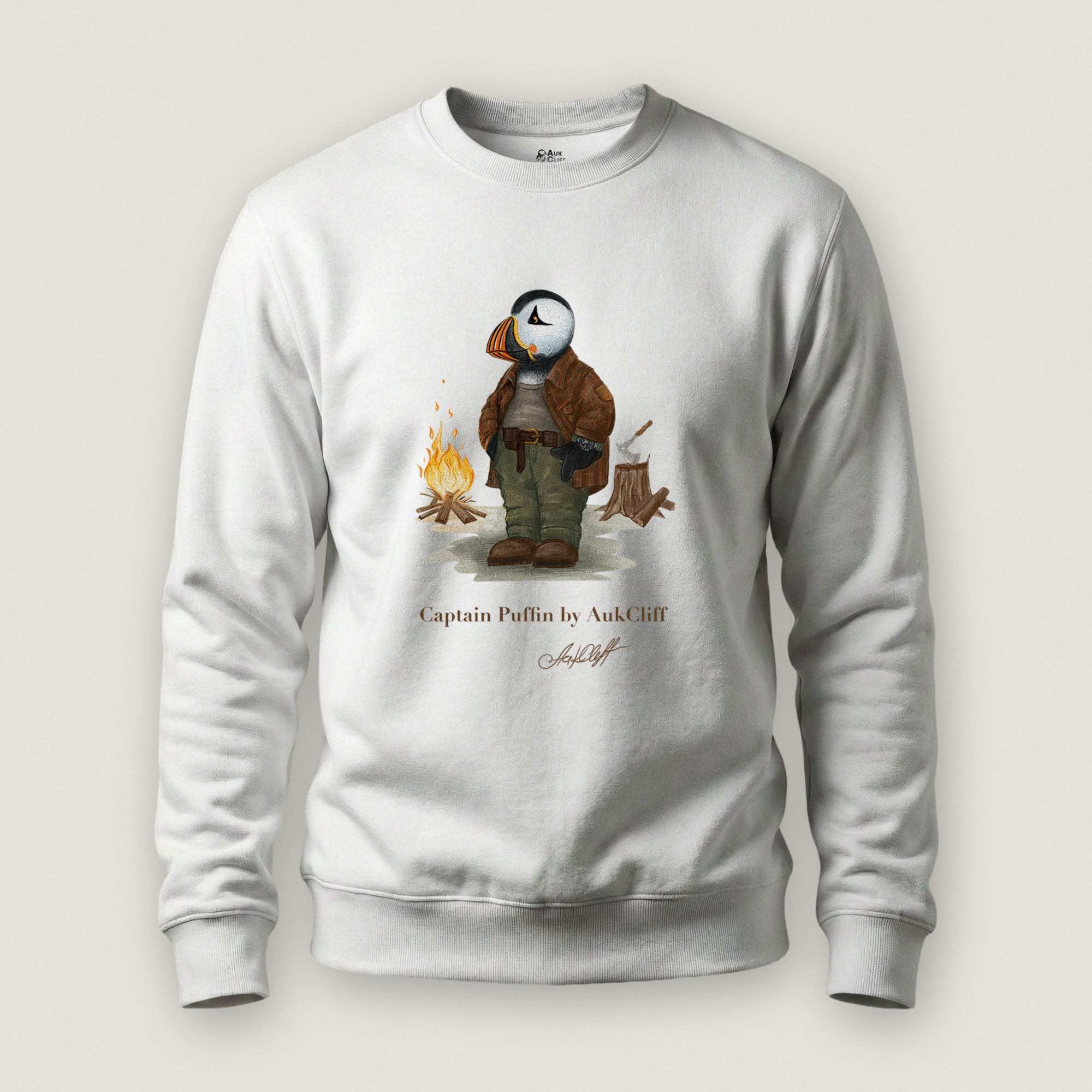 AukCliff Captain Puffin Sweatshirt White / S Captain Puffin™ Bushcraft Sweatshirt