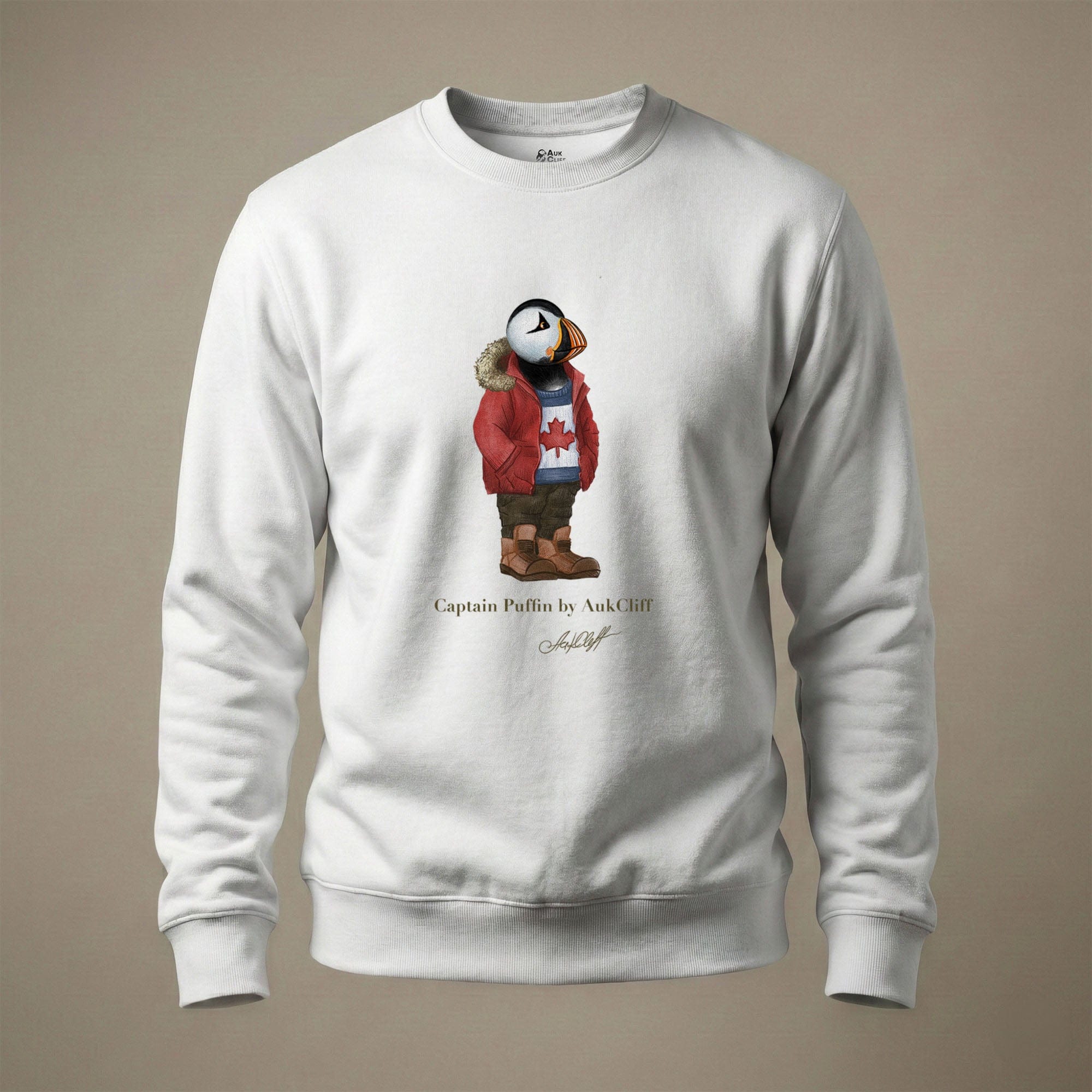 AukCliff Captain Puffin Sweatshirt White / S Captain Puffin™ “Canada Trailkeeper” Sweatshirt