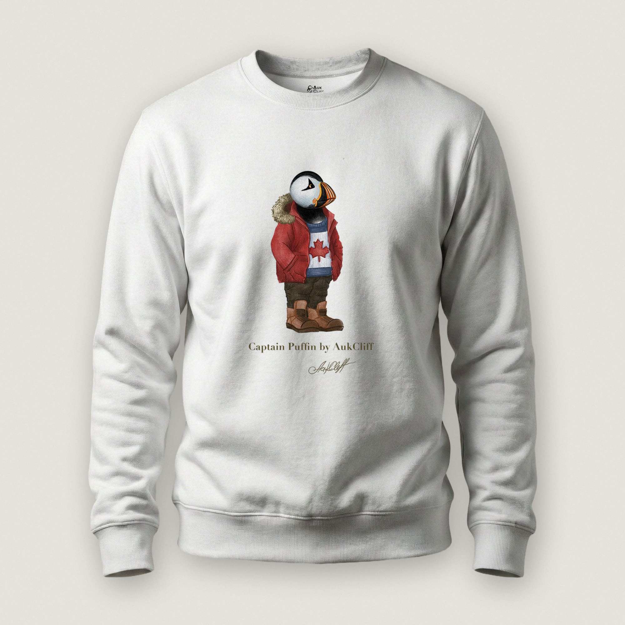 AukCliff Captain Puffin Sweatshirt White / S Captain Puffin™ “Canada Trailkeeper” Sweatshirt
