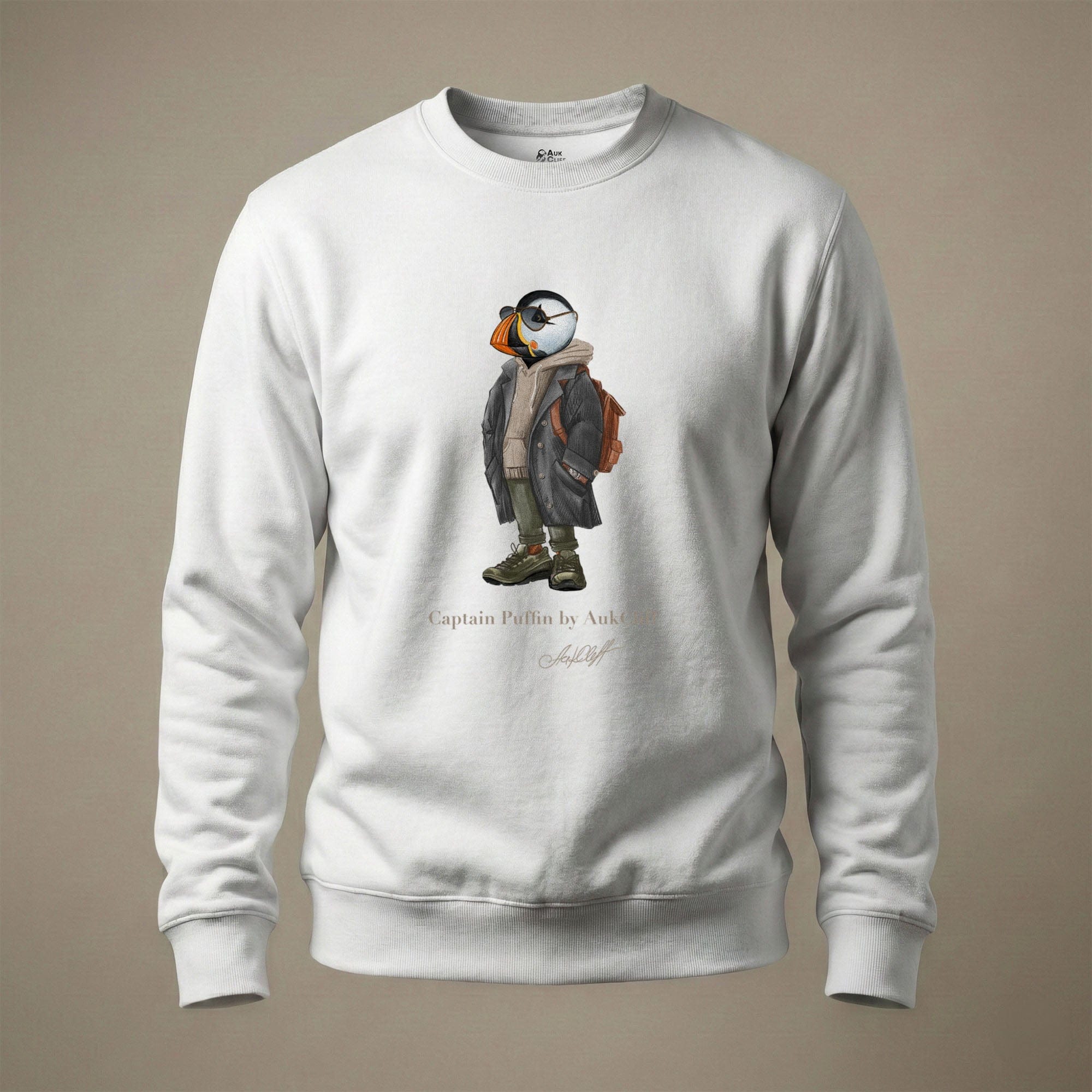 AukCliff® Captain Puffin Sweatshirt White / S Captain Puffin™ “City Explorer” Sweatshirt