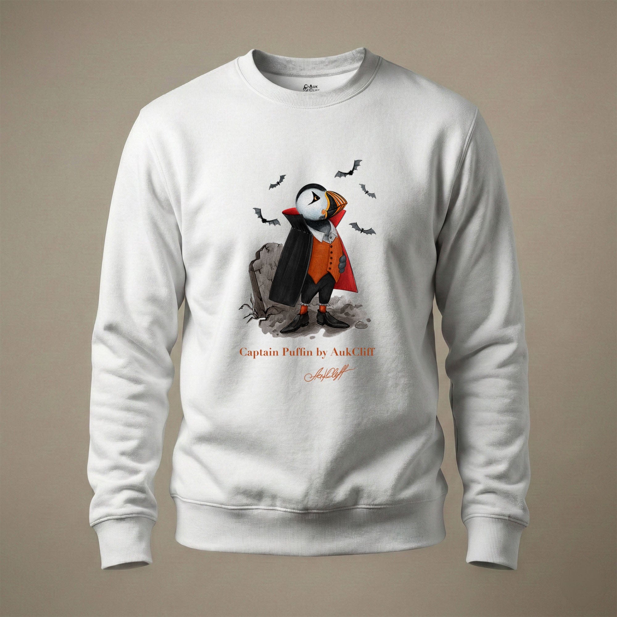 AukCliff Captain Puffin Sweatshirt White / S Captain Puffin™ "Count Dracula" Sweatshirt