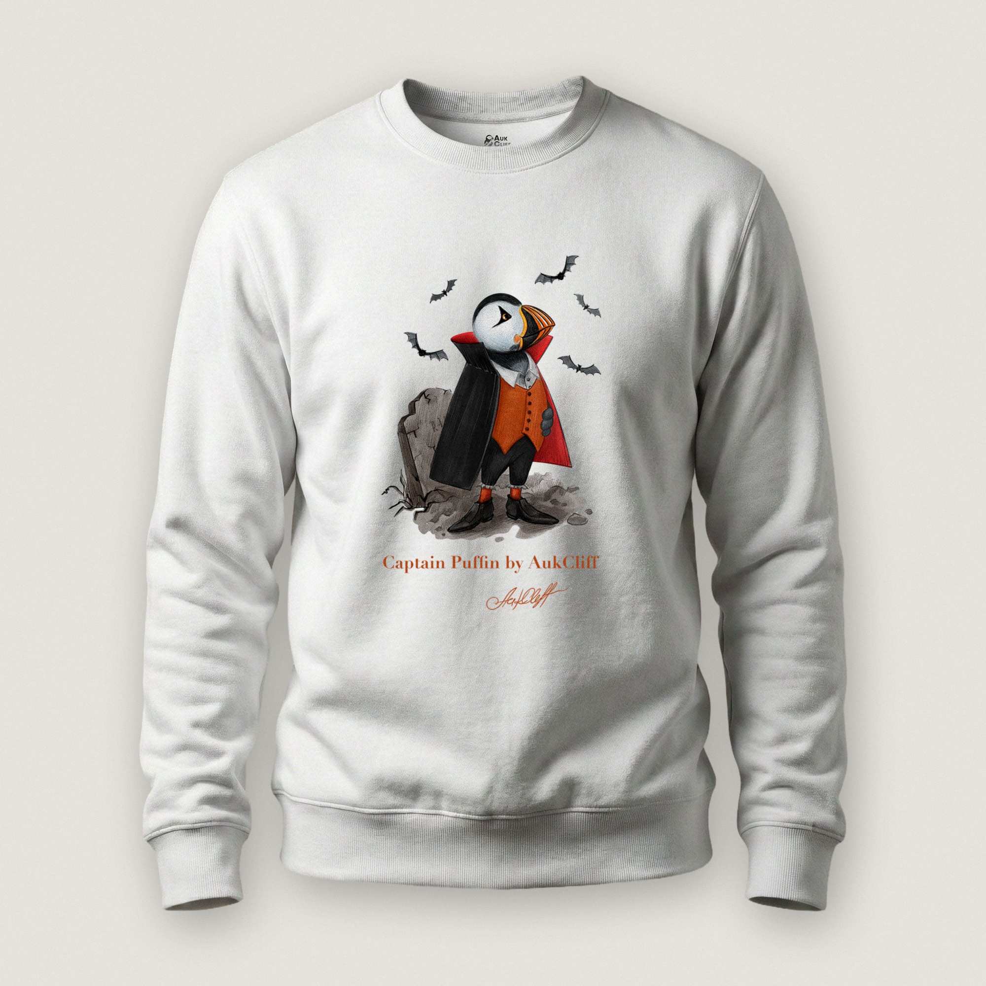 AukCliff Captain Puffin Sweatshirt White / S Captain Puffin™ "Count Dracula" Sweatshirt