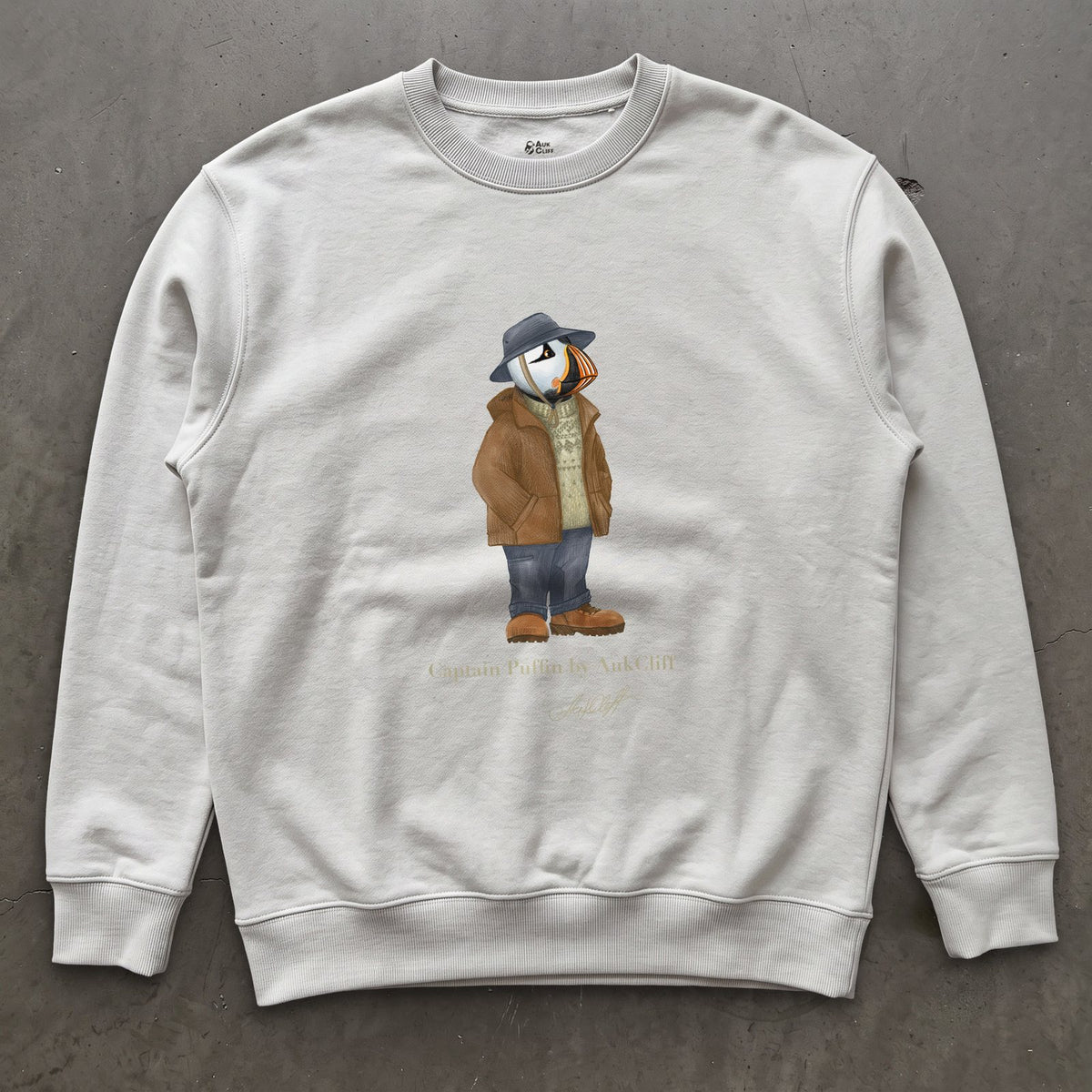 AukCliff® Captain Puffin Sweatshirt White / S Captain Puffin “Dolomites Alpine Rambler” Sweatshirt