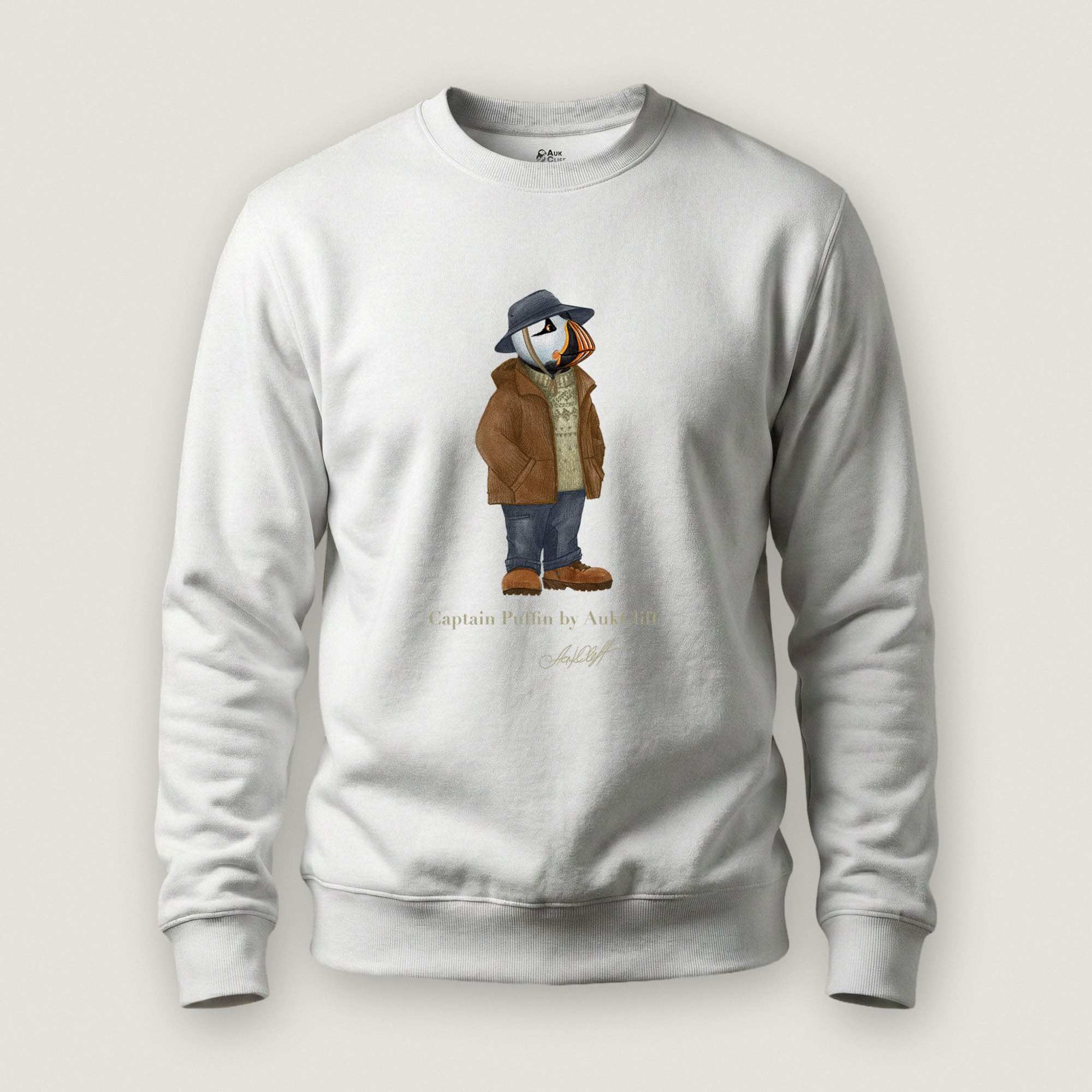 AukCliff® Captain Puffin Sweatshirt White / S Captain Puffin “Dolomites Alpine Rambler” Sweatshirt