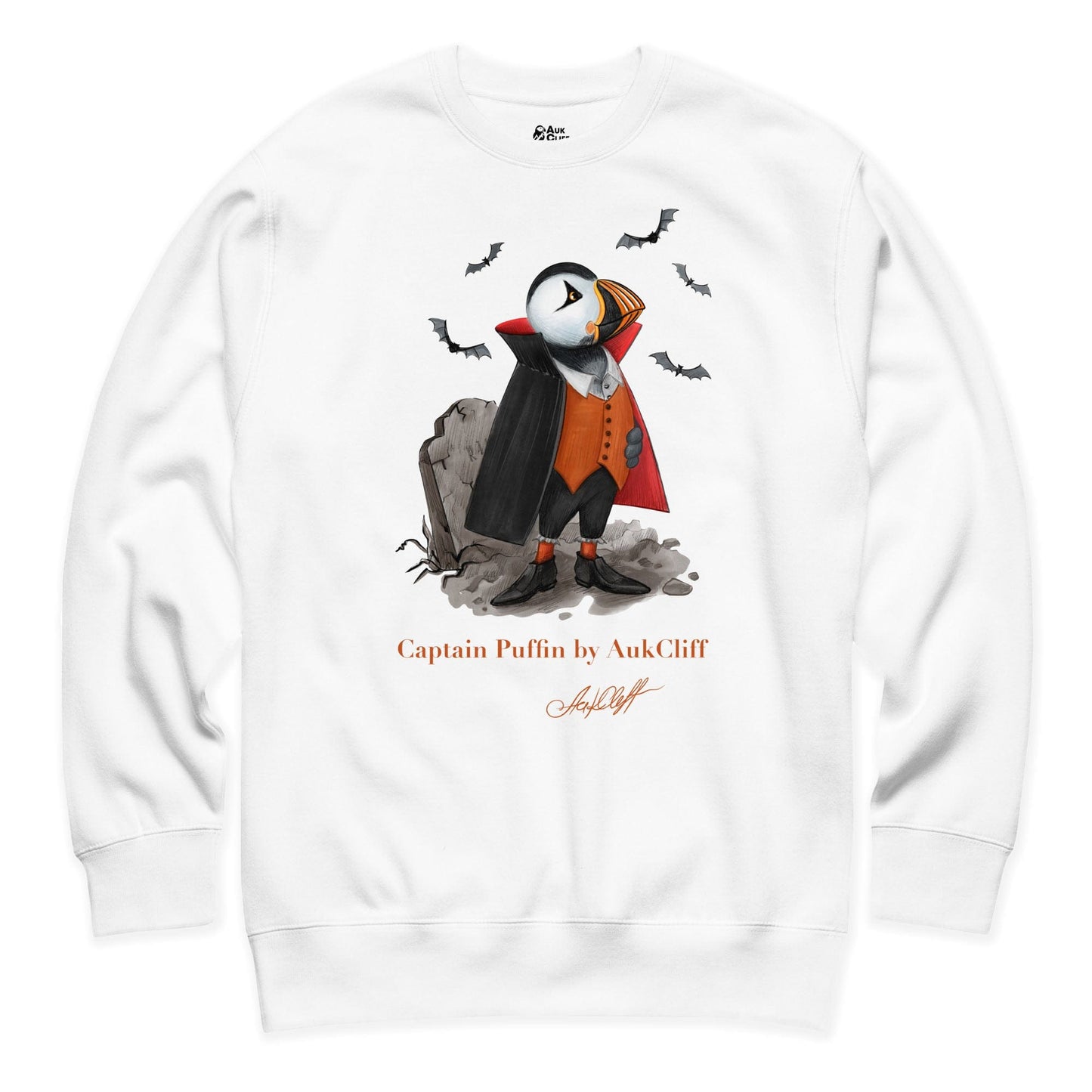 AukCliff Captain Puffin Sweatshirt White / S Captain Puffin™ Dracula Sweatshirt