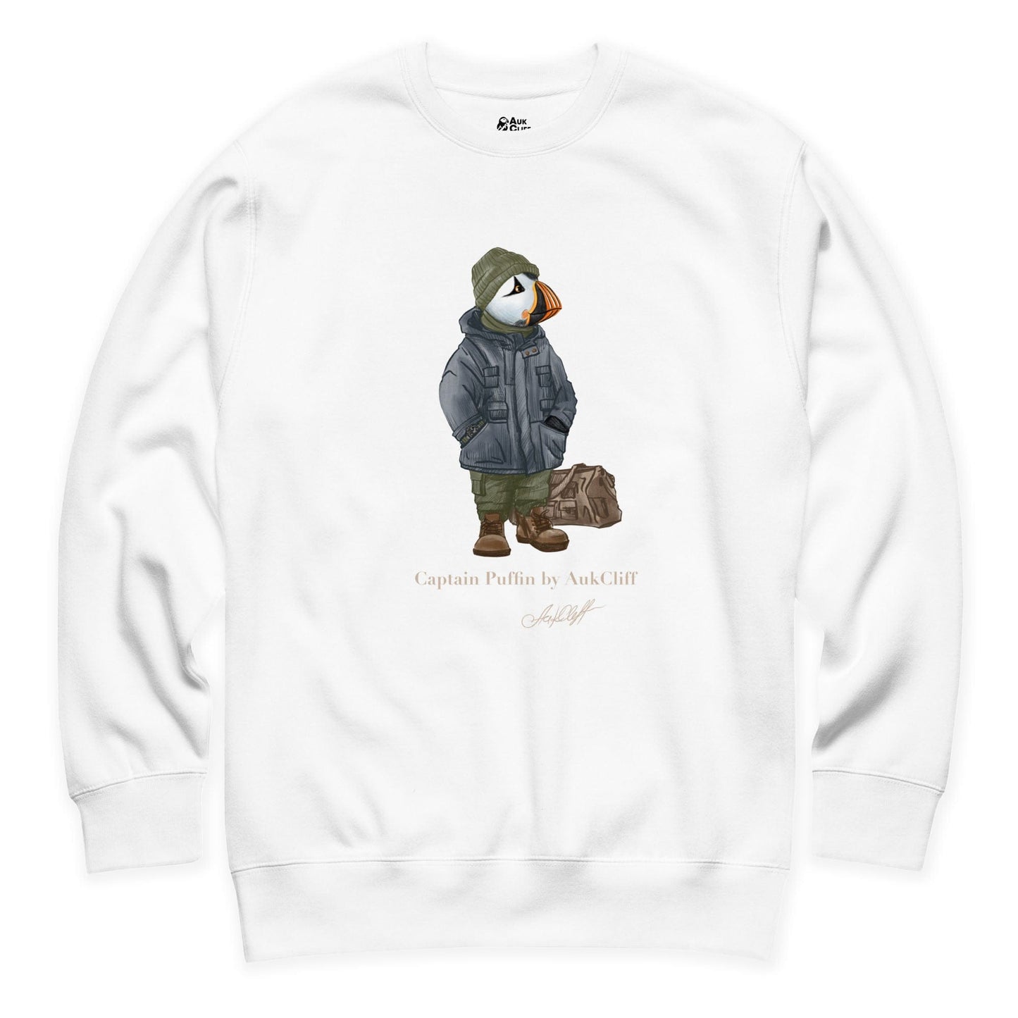 AukCliff® Captain Puffin Sweatshirt White / S Captain Puffin™ “Expedition Scout” Sweatshirt