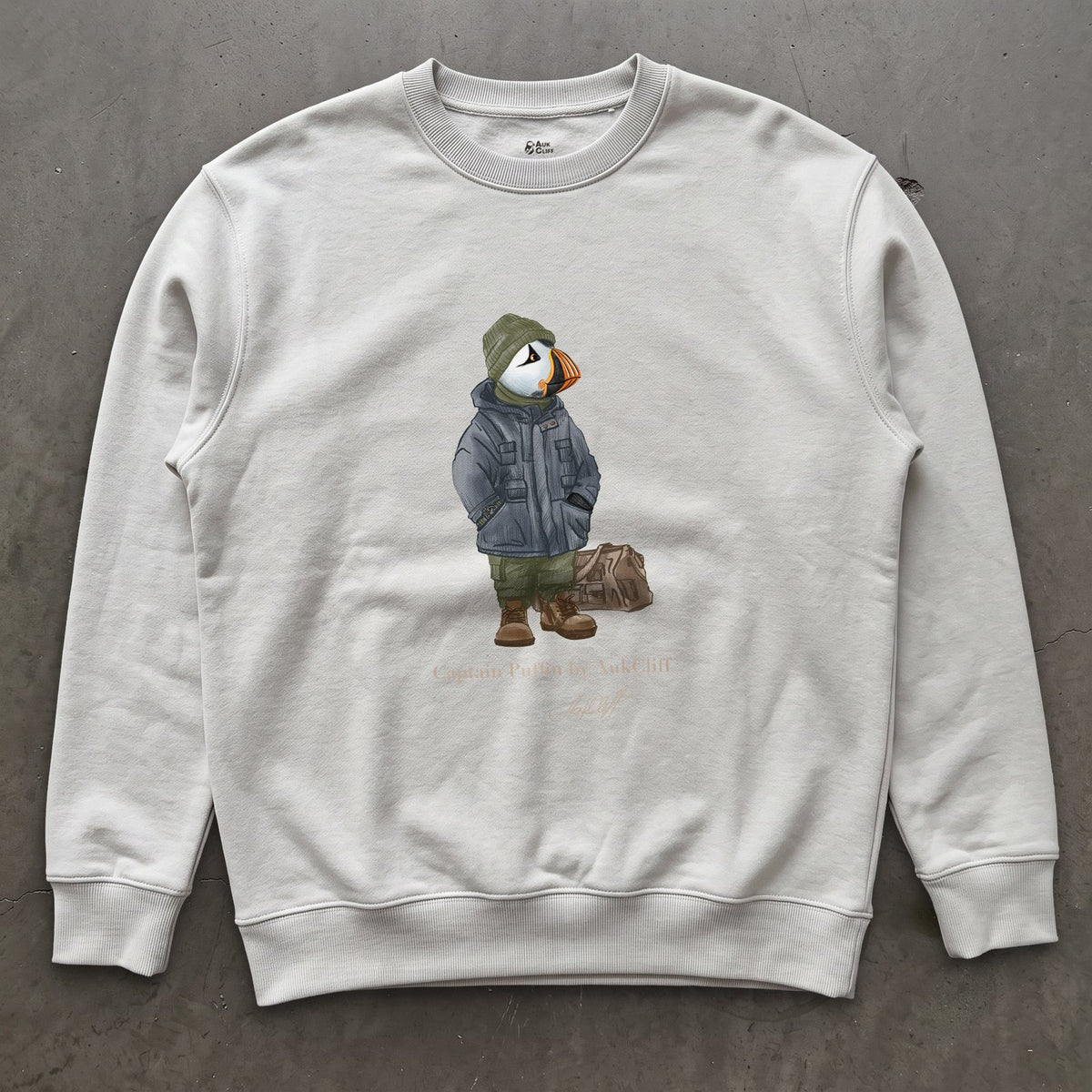 AukCliff® Captain Puffin Sweatshirt White / S Captain Puffin™ “Expedition Scout” Sweatshirt