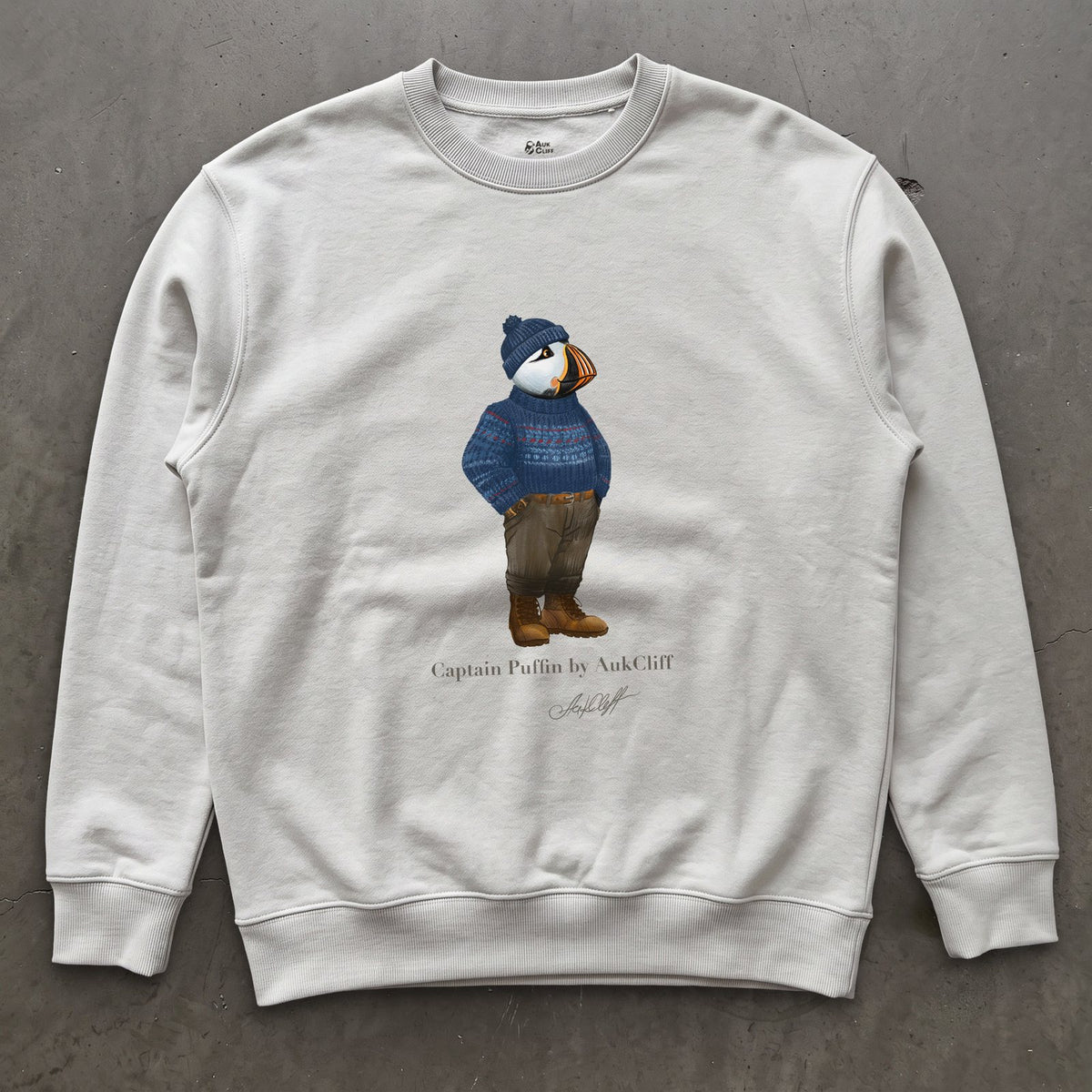 AukCliff Captain Puffin Sweatshirt White / S Captain Puffin™ “Faroe Islands Fisherman” Sweatshirt