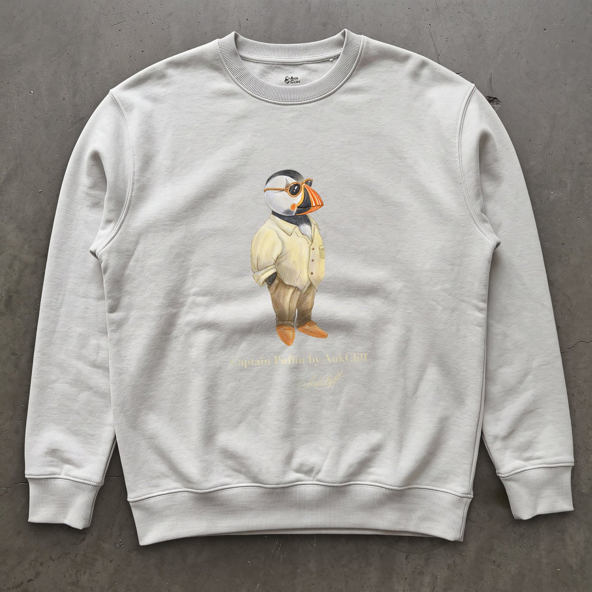 AukCliff Captain Puffin Sweatshirt White / S Captain Puffin™ Fashion Explorer Sweatshirt