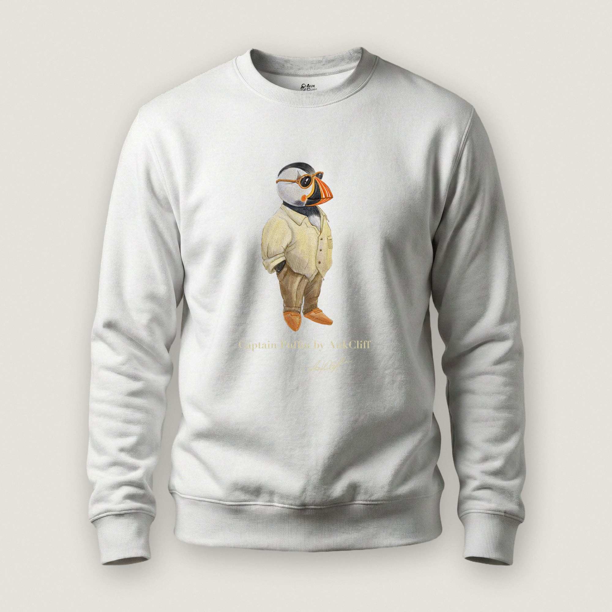 AukCliff Captain Puffin Sweatshirt White / S Captain Puffin™ Fashion Explorer Sweatshirt