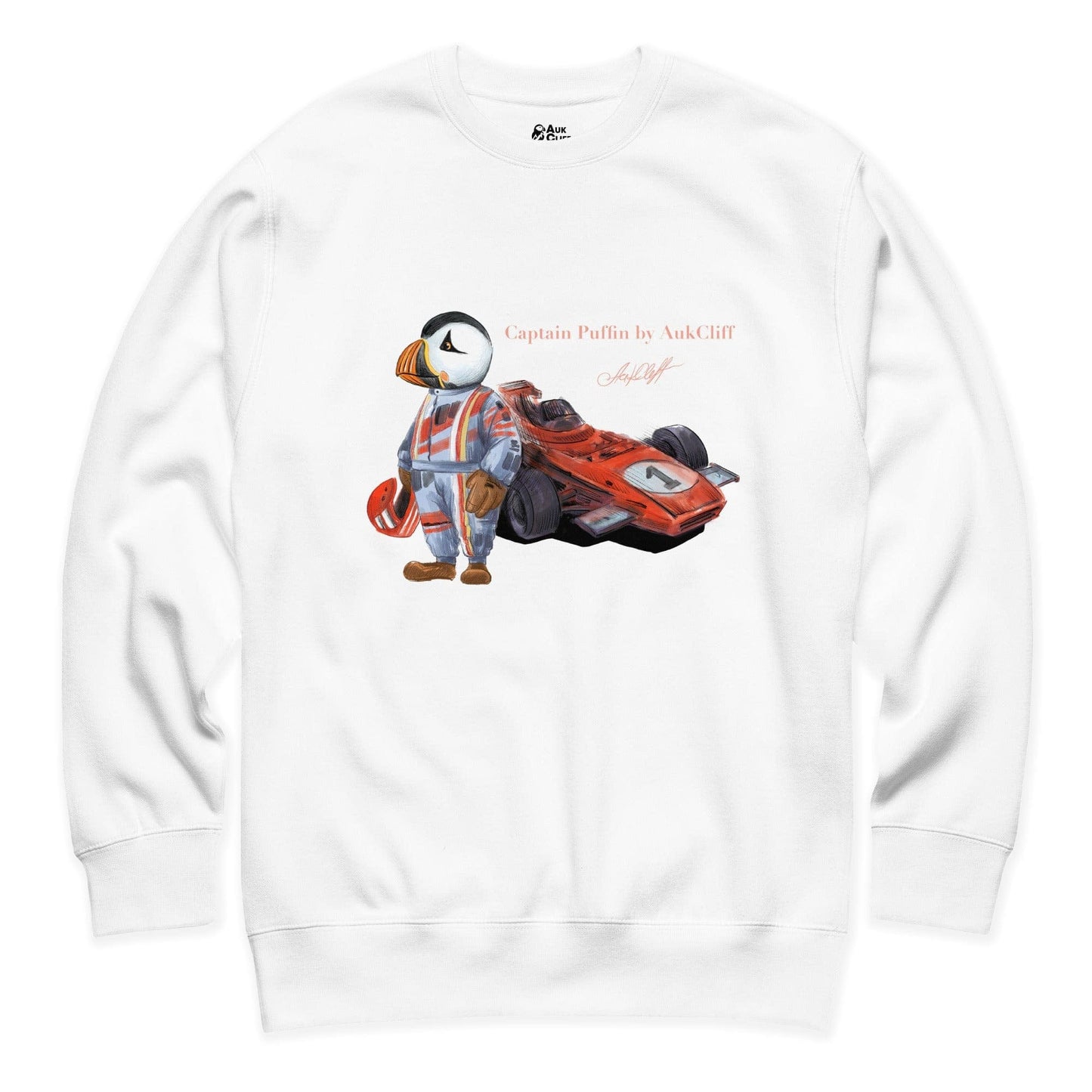 AukCliff Captain Puffin Sweatshirt White / S Captain Puffin™ Formula 1 Driver Sweatshirt
