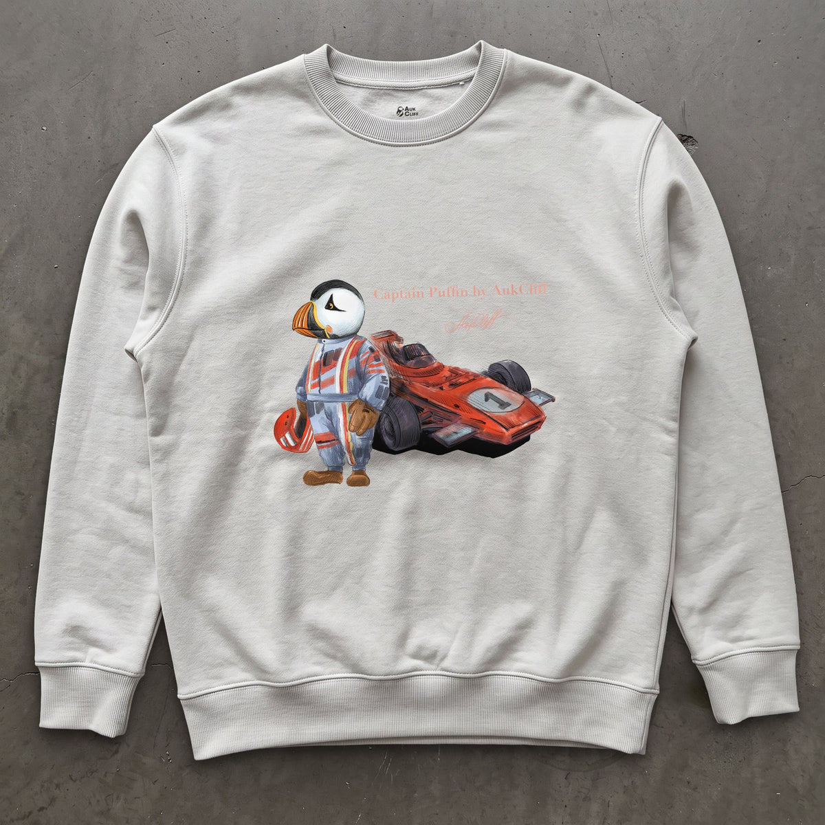 AukCliff Captain Puffin Sweatshirt White / S Captain Puffin™ Formula Racer Sweatshirt