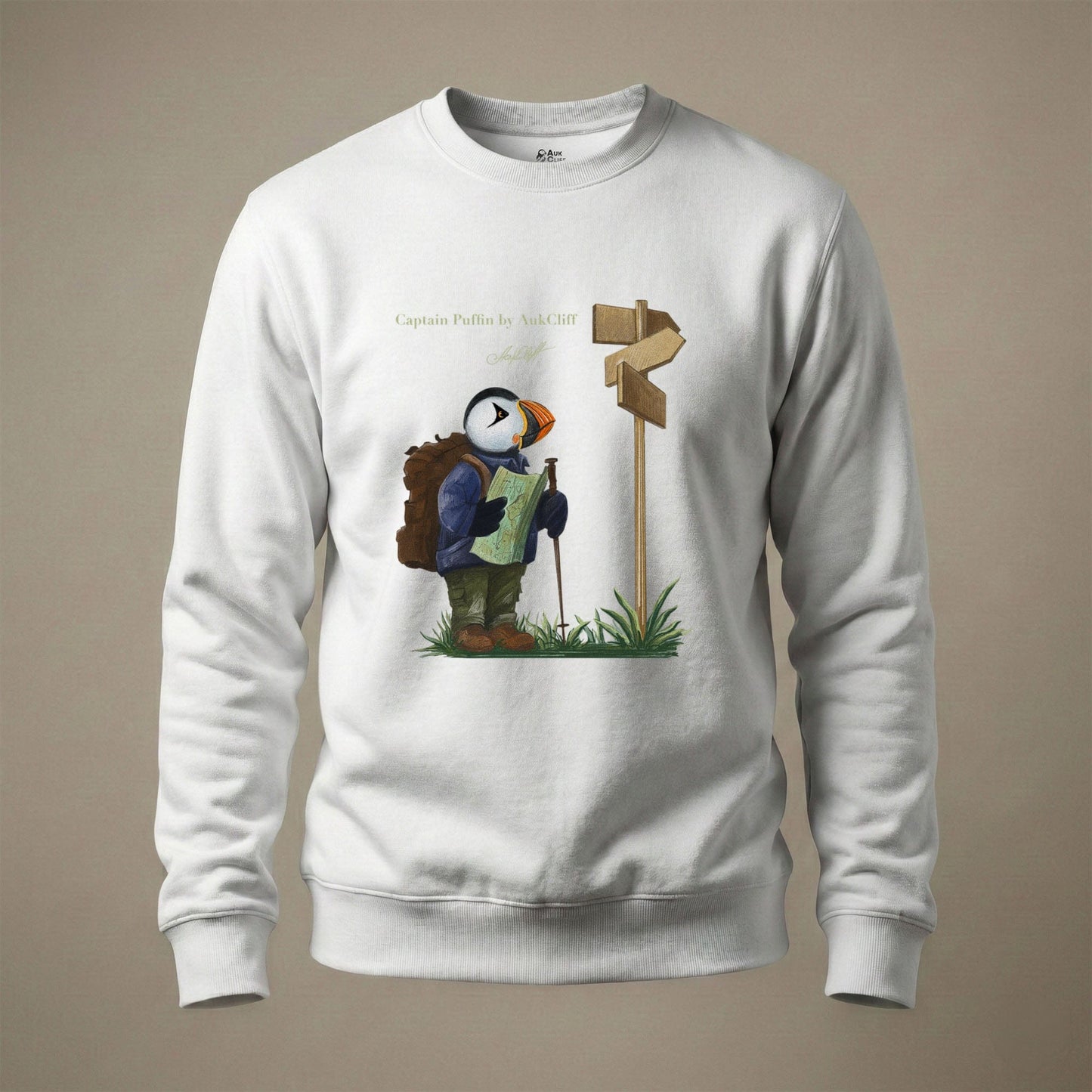 AukCliff Captain Puffin Sweatshirt White / S Captain Puffin™ Hiker Sweatshirt