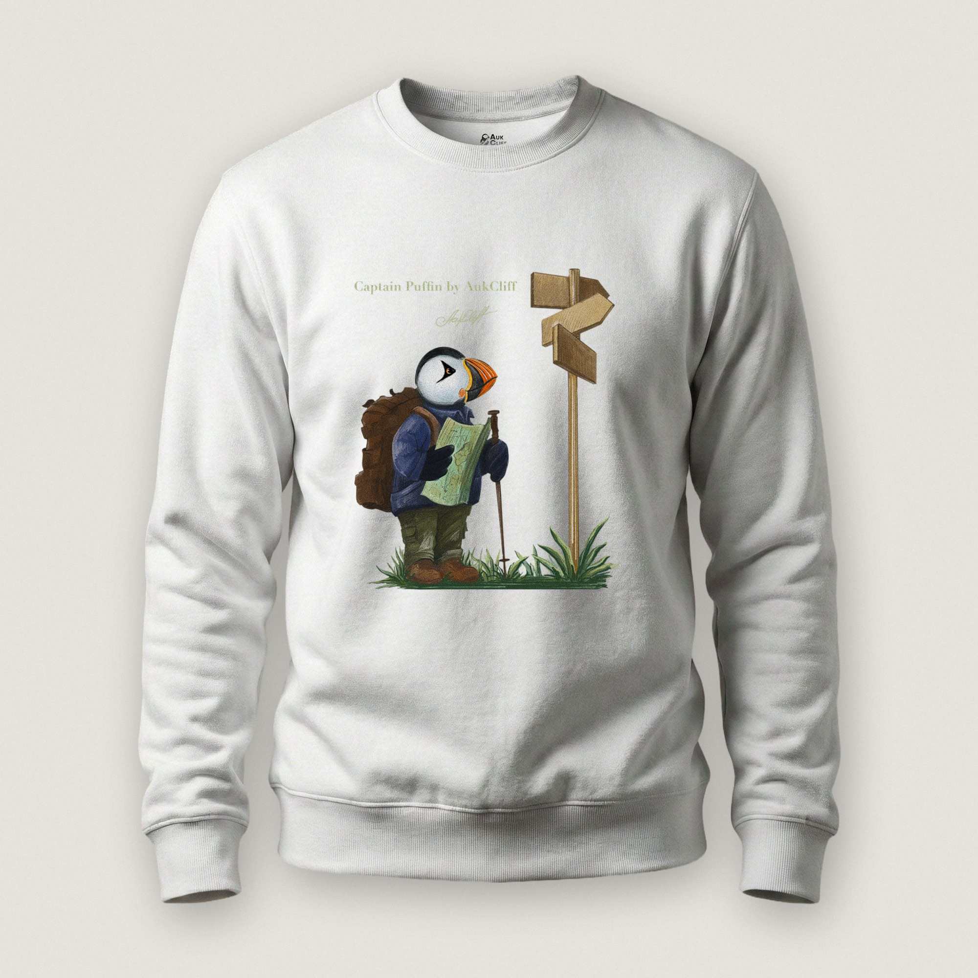 AukCliff Captain Puffin Sweatshirt White / S Captain Puffin™ Hiker Sweatshirt