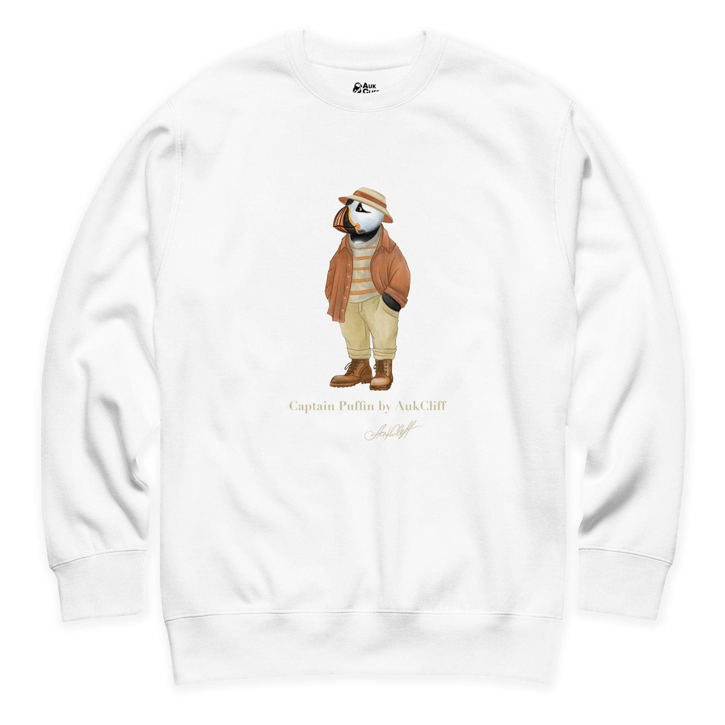 AukCliff® Captain Puffin Sweatshirt White / S Captain Puffin “Iberian Rambler” Sweatshirt