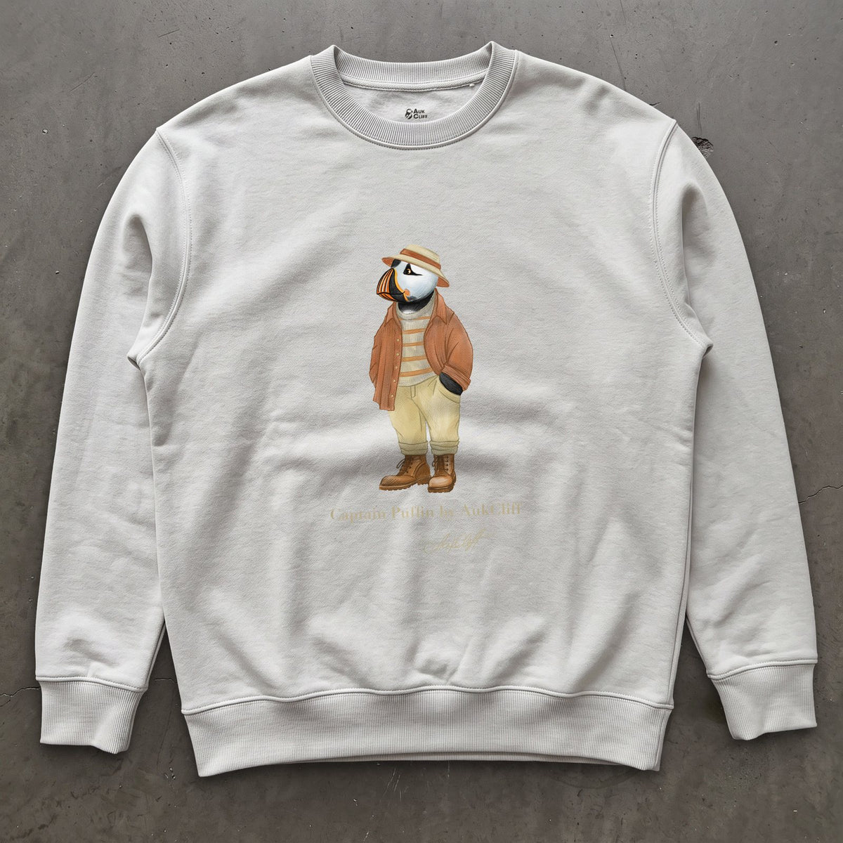 AukCliff® Captain Puffin Sweatshirt White / S Captain Puffin “Iberian Rambler” Sweatshirt