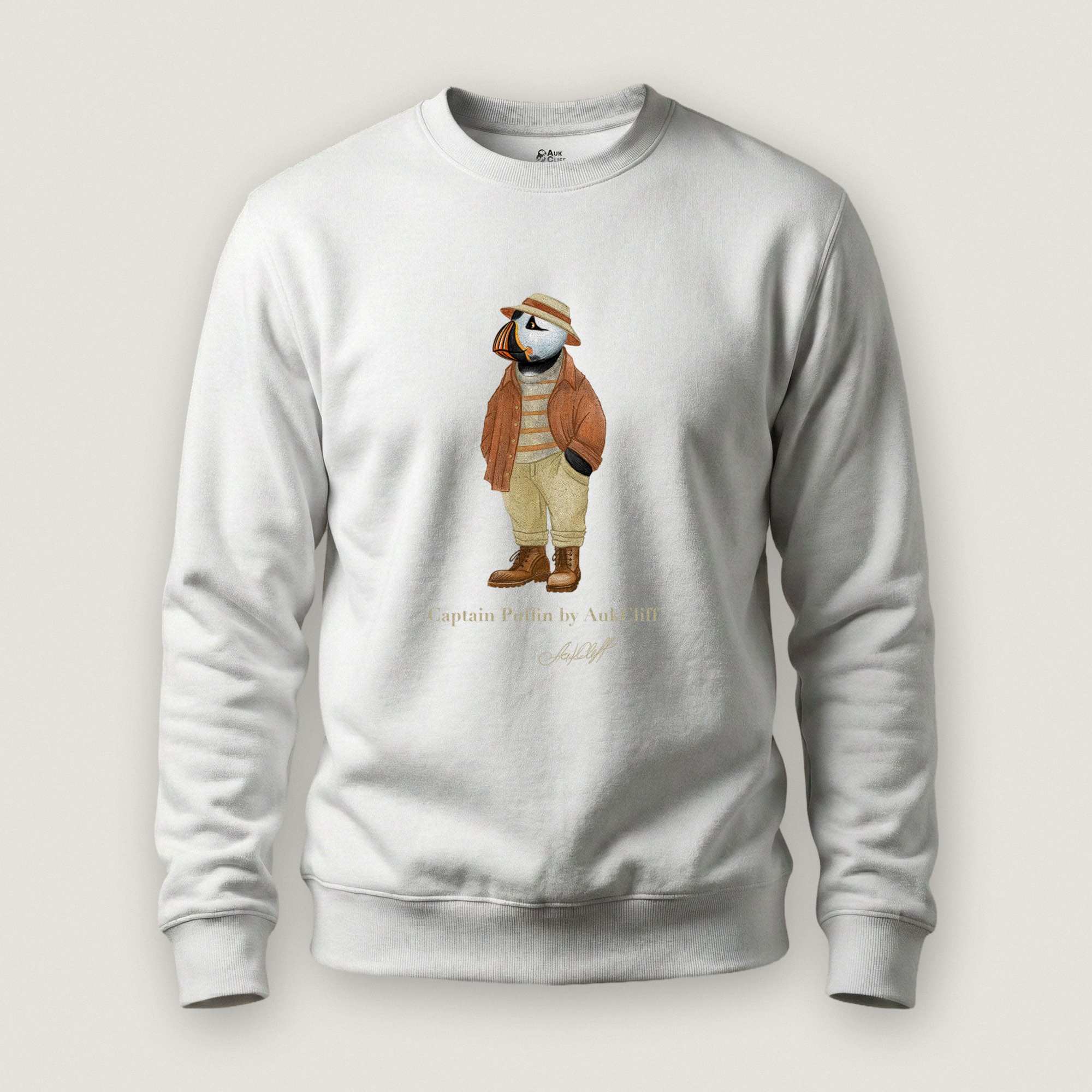 AukCliff® Captain Puffin Sweatshirt White / S Captain Puffin “Iberian Rambler” Sweatshirt