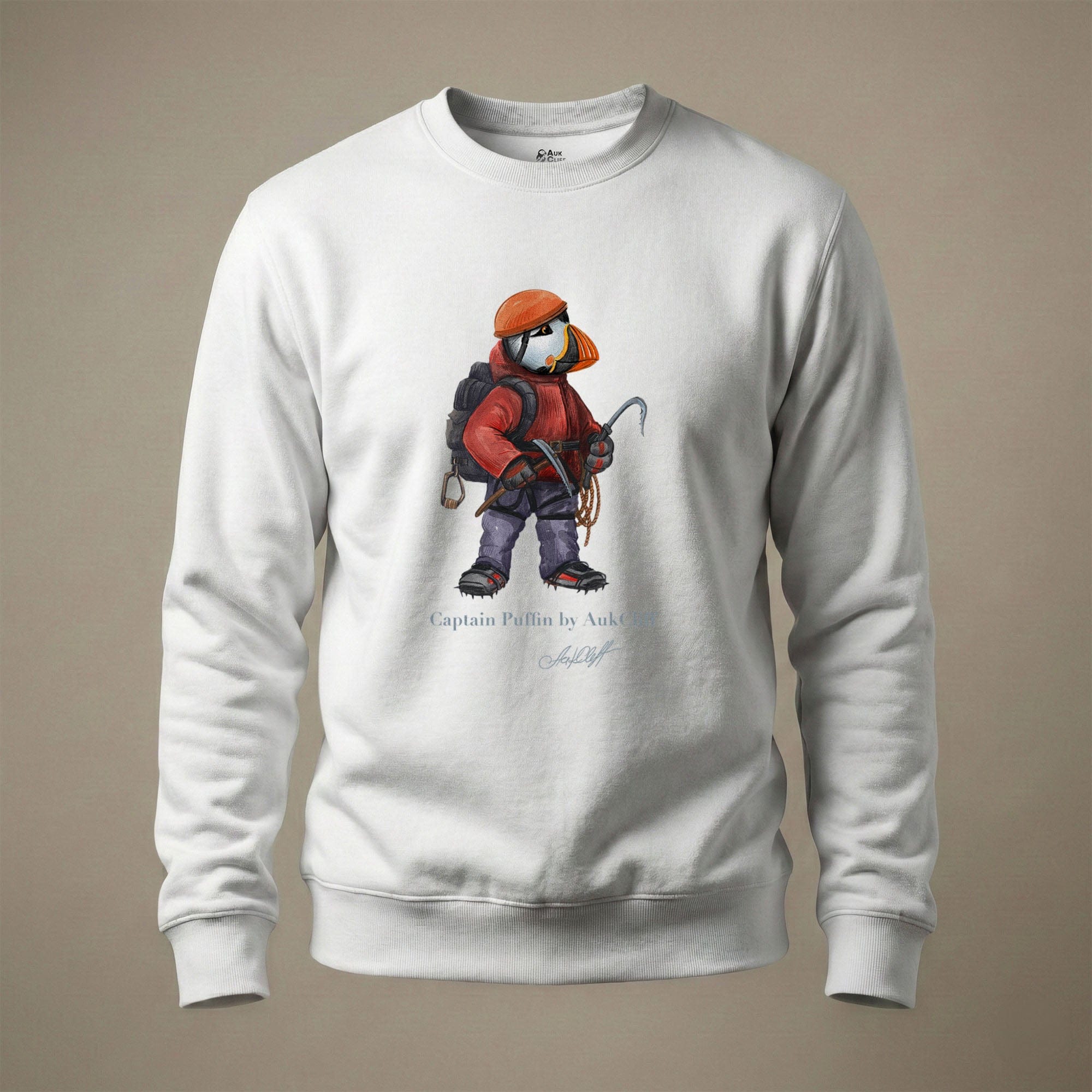 AukCliff Captain Puffin Sweatshirt White / S Captain Puffin™ Ice Climber Sweatshirt