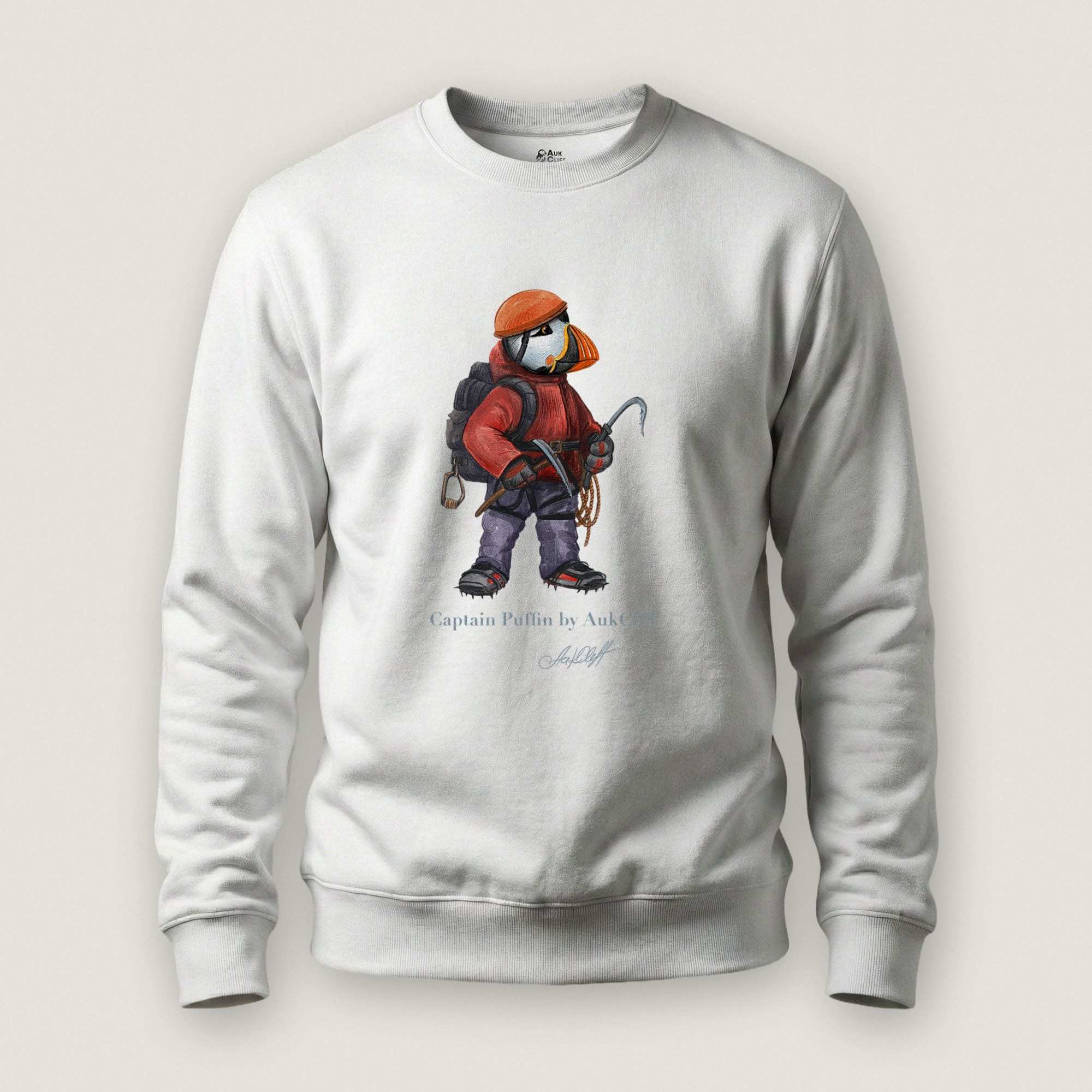 AukCliff Captain Puffin Sweatshirt White / S Captain Puffin™ Ice Climber Sweatshirt