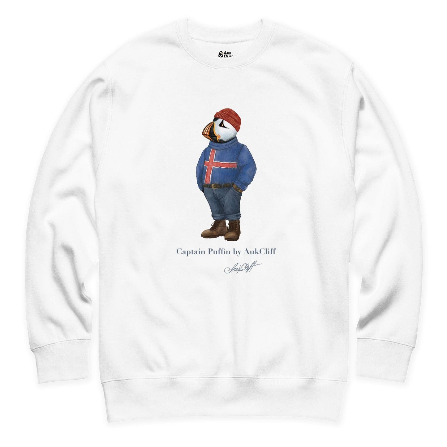 AukCliff Captain Puffin Sweatshirt White / S Captain Puffin™ “Iceland Wanderer” Sweatshirt