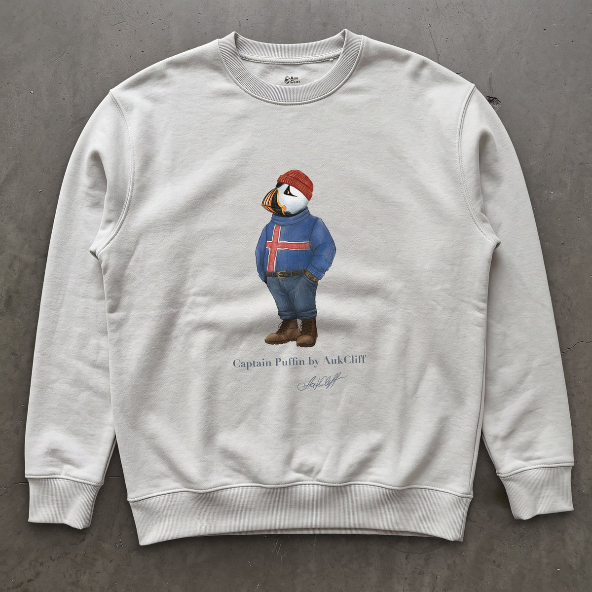 AukCliff Captain Puffin Sweatshirt White / S Captain Puffin™ “Iceland Wanderer” Sweatshirt