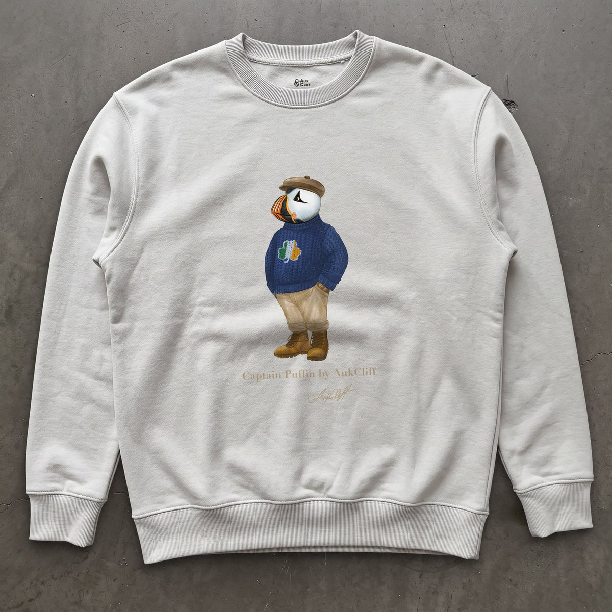 AukCliff Captain Puffin Sweatshirt White / S Captain Puffin™ “Irish Trailkeeper” Sweatshirt