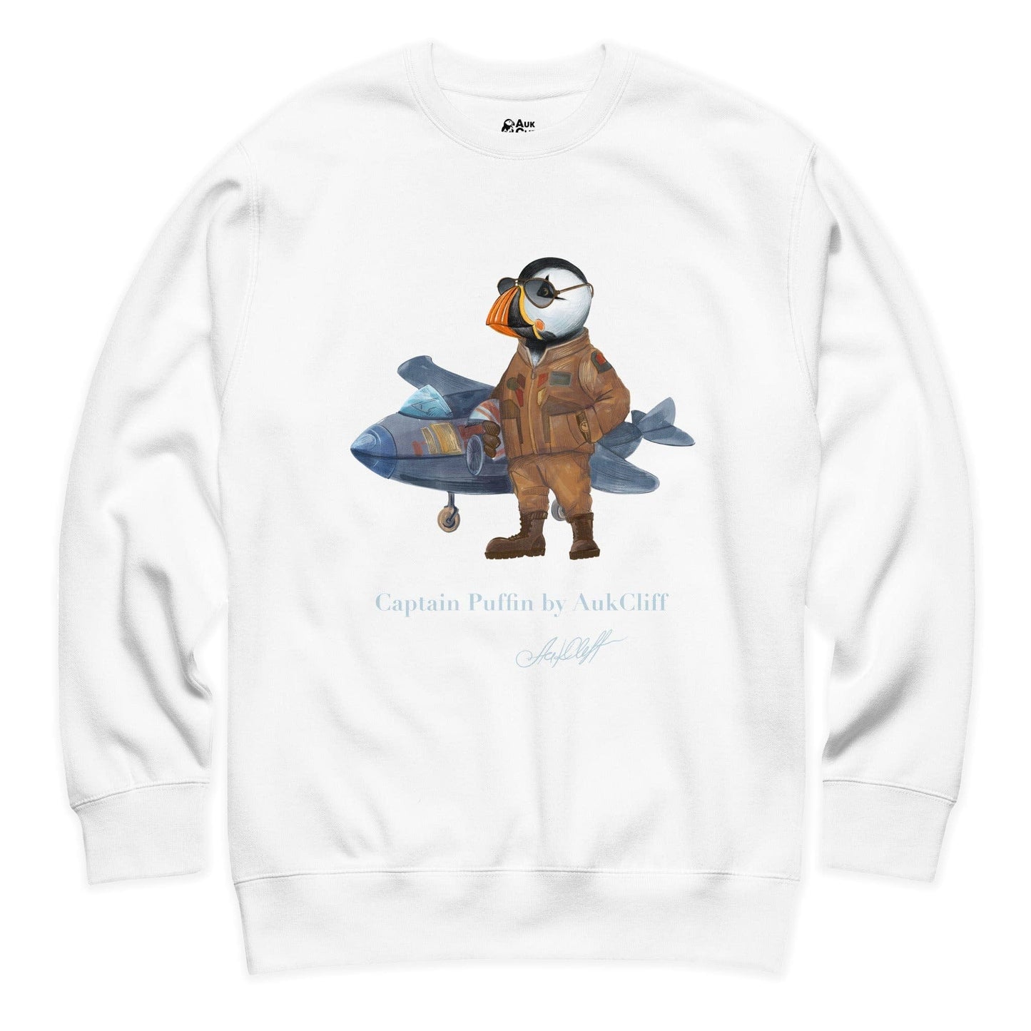 AukCliff Captain Puffin Sweatshirt White / S Captain Puffin™ Jet Pilot Sweatshirt