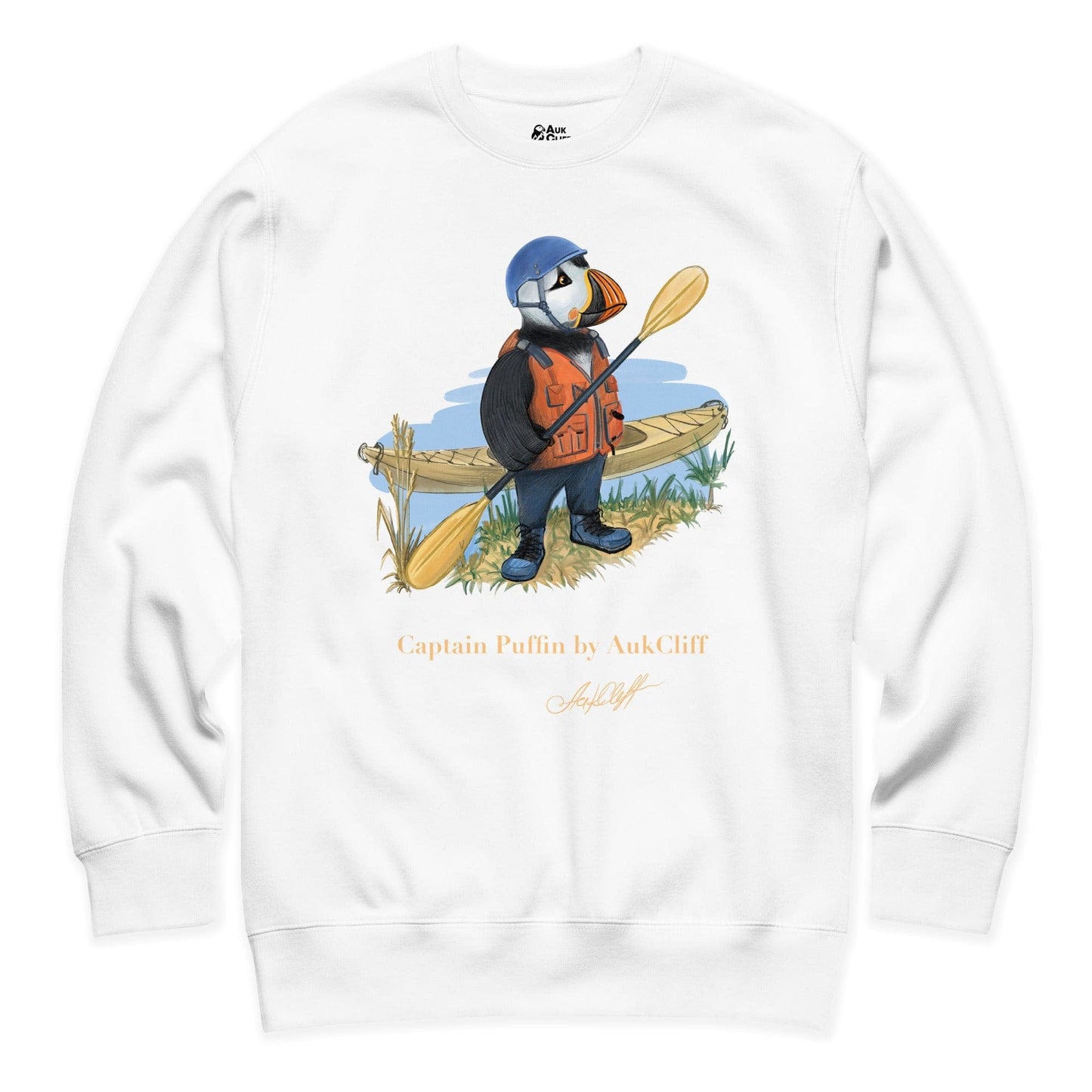 AukCliff Captain Puffin Sweatshirt White / S Captain Puffin™ Kayaker Sweatshirt