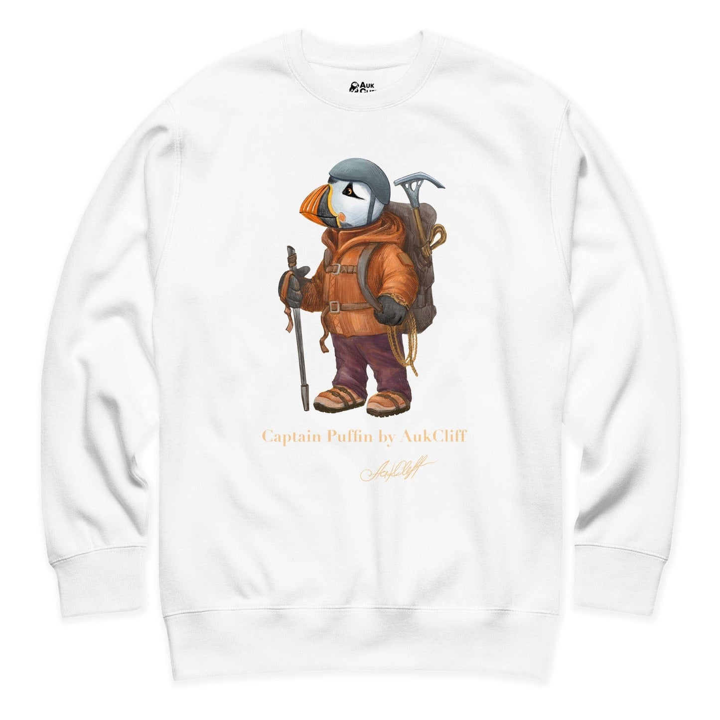 AukCliff Captain Puffin Sweatshirt White / S Captain Puffin™ Mountaineer Sweatshirt