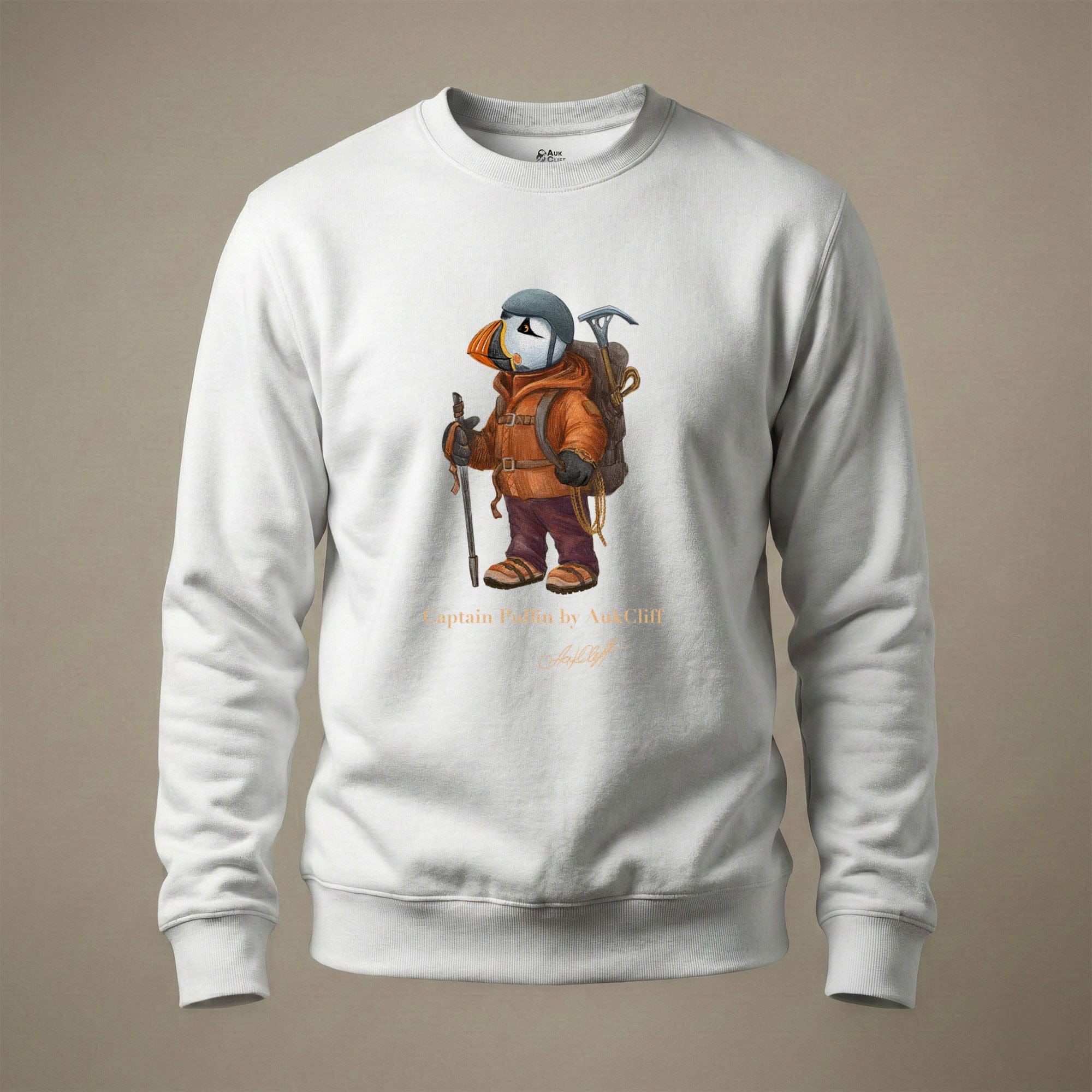AukCliff Captain Puffin Sweatshirt White / S Captain Puffin™ Mountaineer Sweatshirt