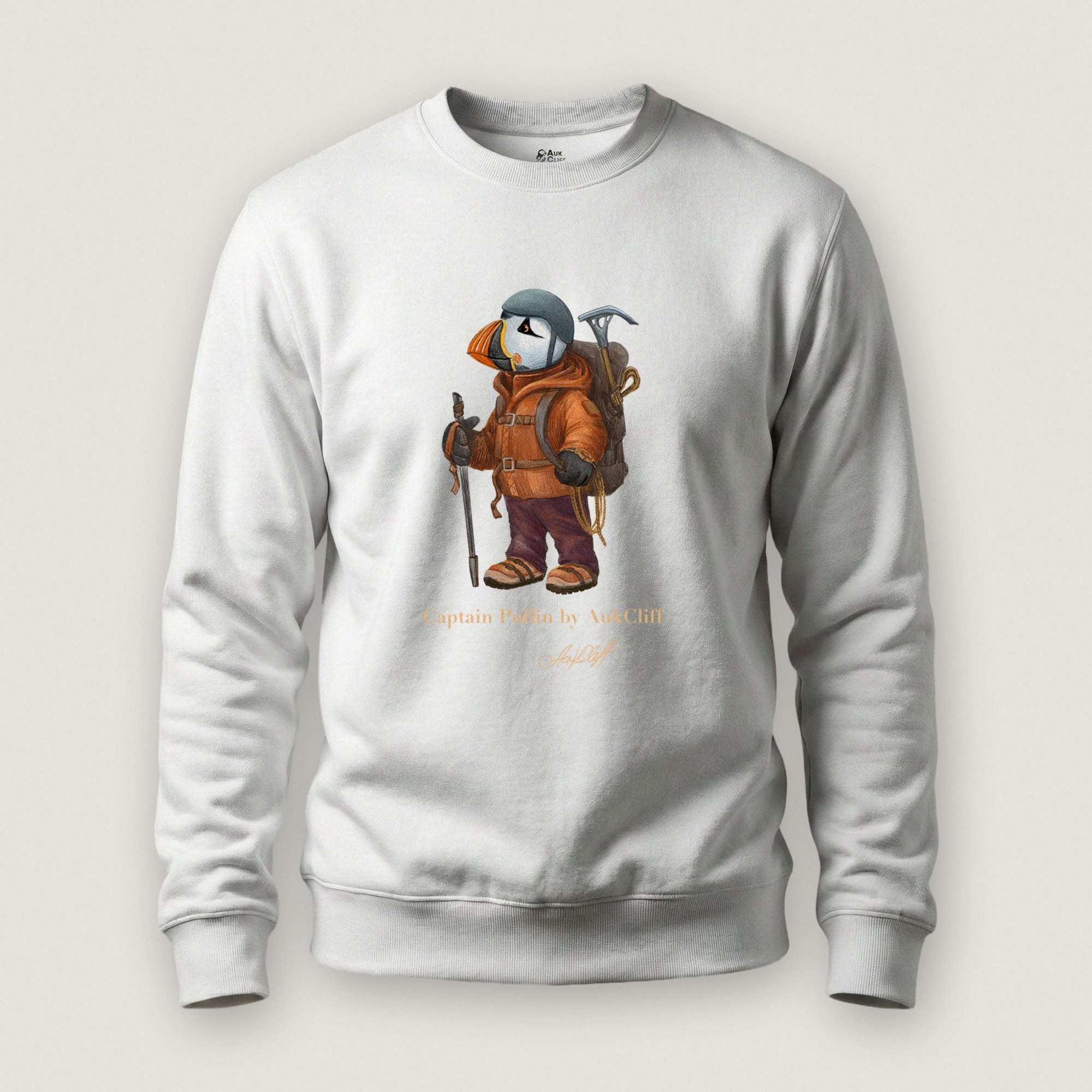 AukCliff Captain Puffin Sweatshirt White / S Captain Puffin™ Mountaineer Sweatshirt