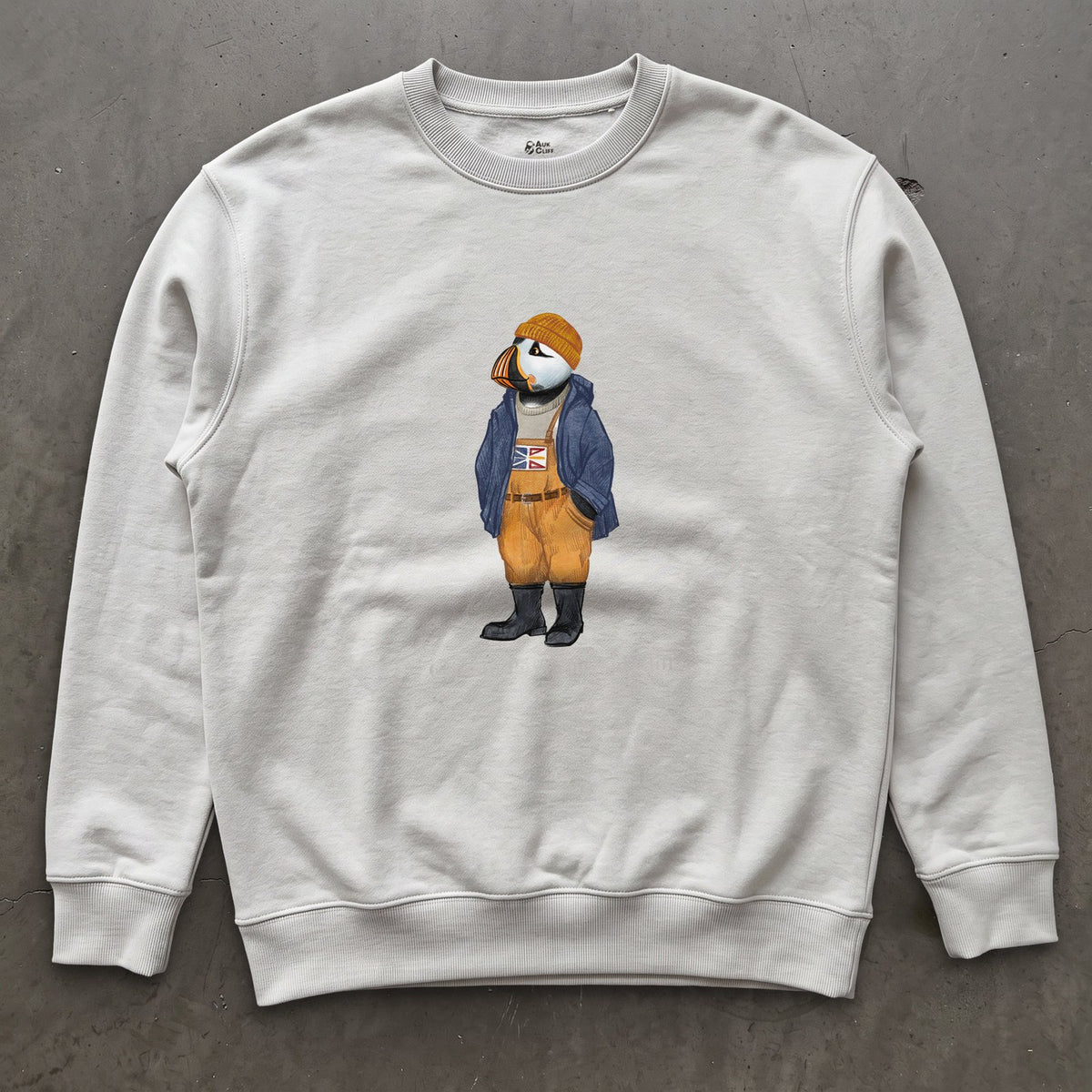 AukCliff® Captain Puffin Sweatshirt White / S Captain Puffin™ Newfoundland & Labrador Sweatshirt