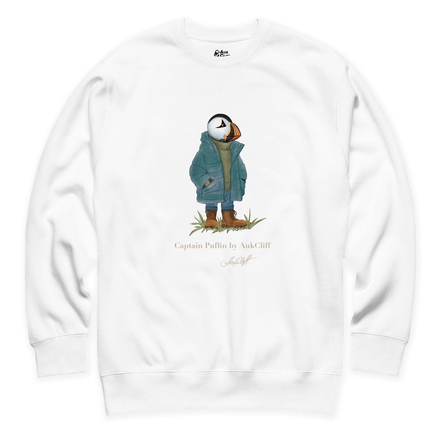 AukCliff® Captain Puffin Sweatshirt White / S Captain Puffin™ “Nordic Trailkeeper” Sweatshirt