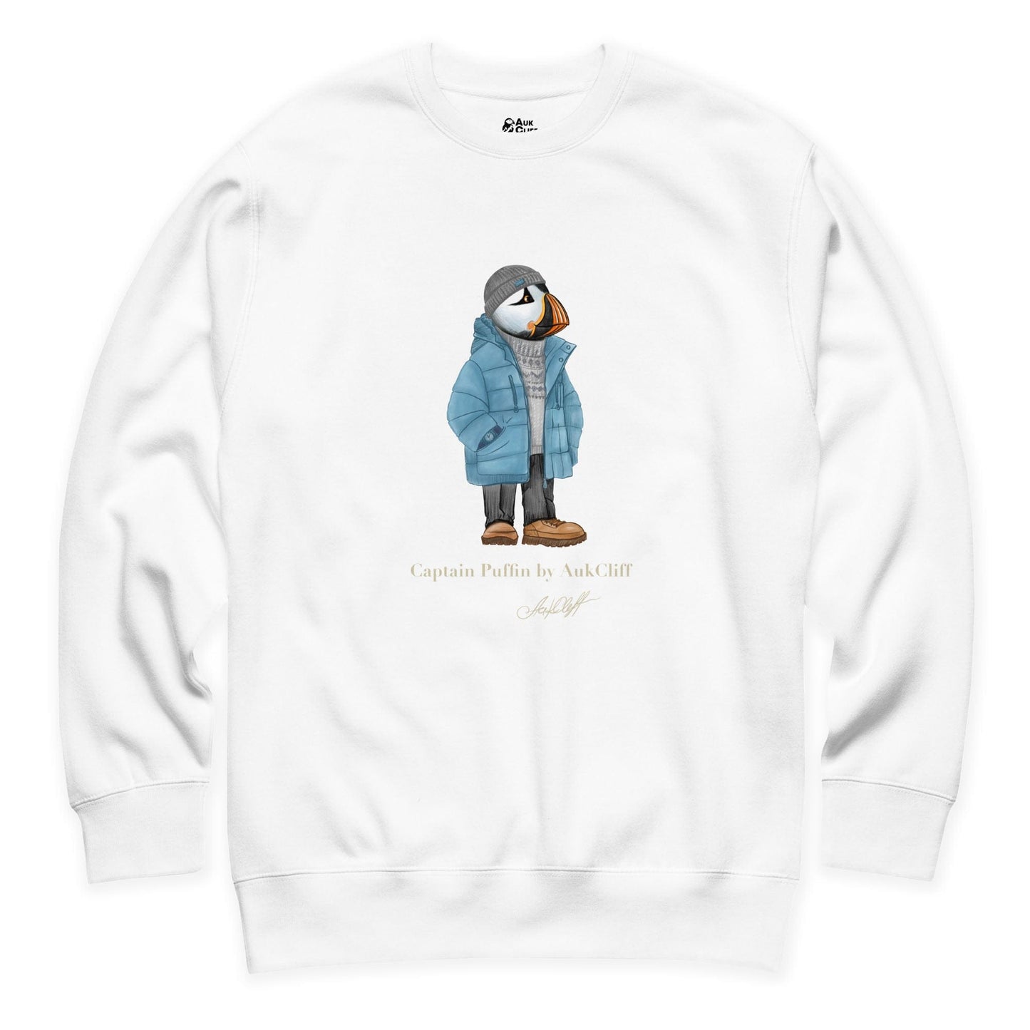 AukCliff® Captain Puffin Sweatshirt White / S Captain Puffin “Nordic Wayfarer” Sweatshirt