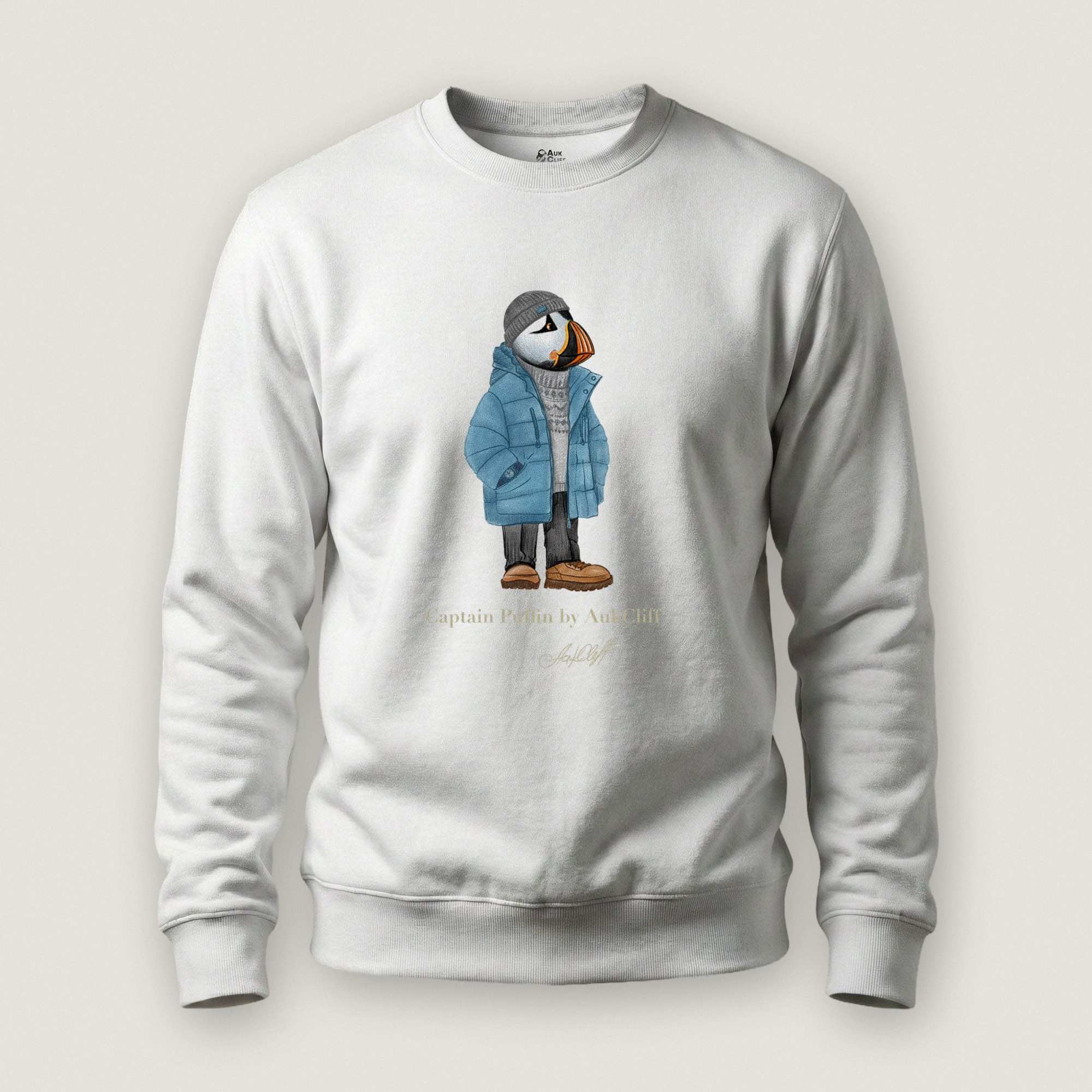 AukCliff® Captain Puffin Sweatshirt White / S Captain Puffin “Nordic Wayfarer” Sweatshirt