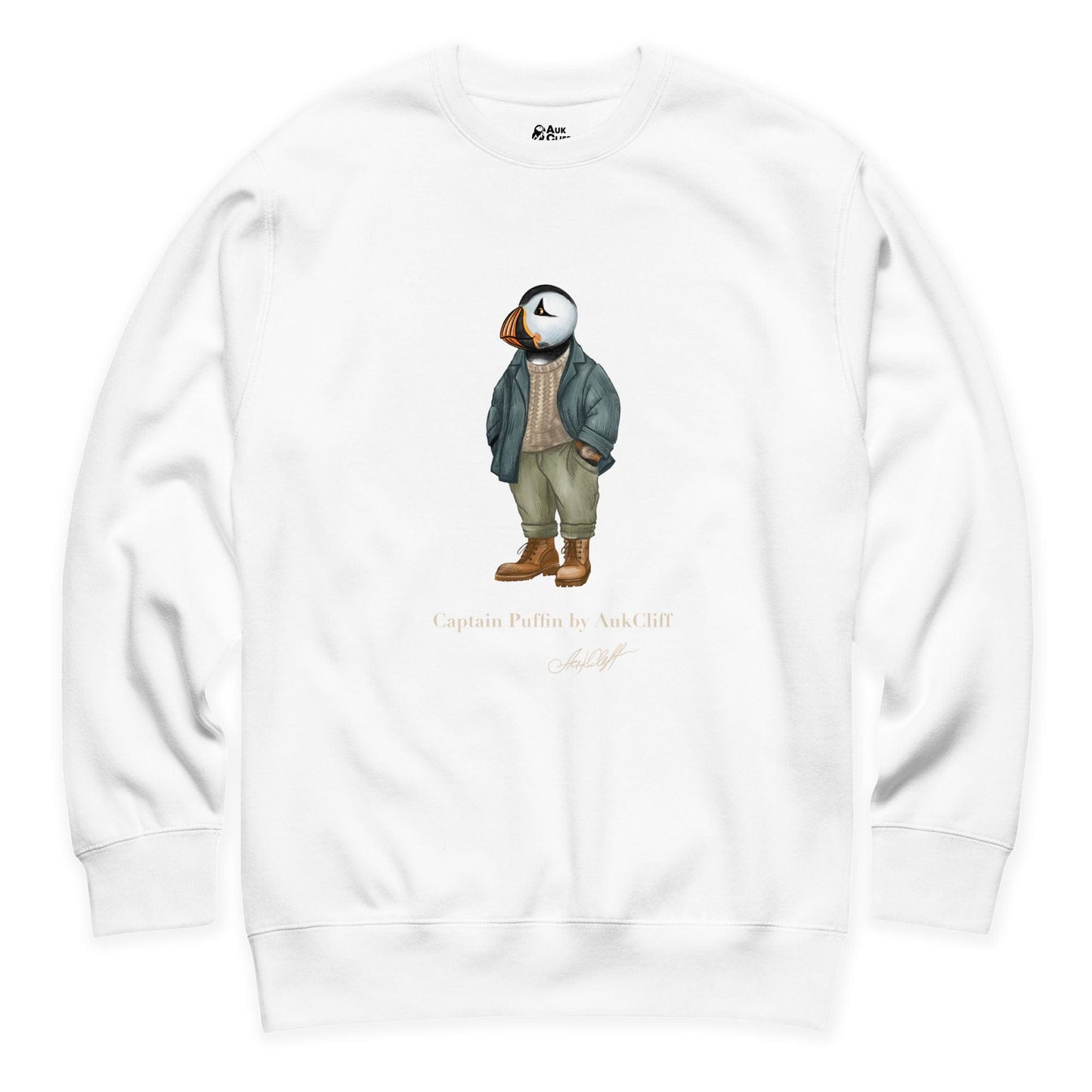 AukCliff® Captain Puffin Sweatshirt White / S Captain Puffin™ “Outdoor Heritage” Sweatshirt