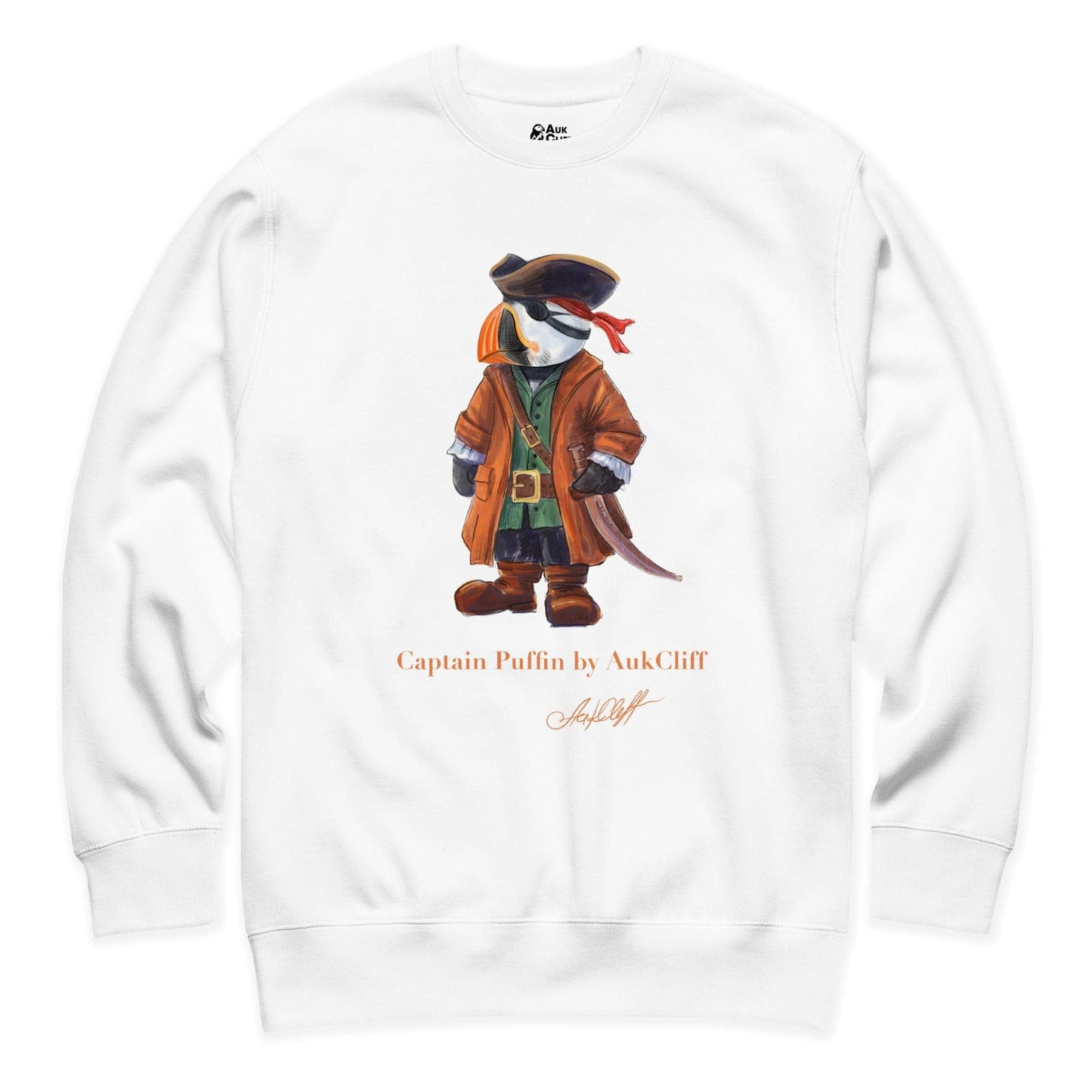 AukCliff Captain Puffin Sweatshirt White / S Captain Puffin™ Pirate Sweatshirt