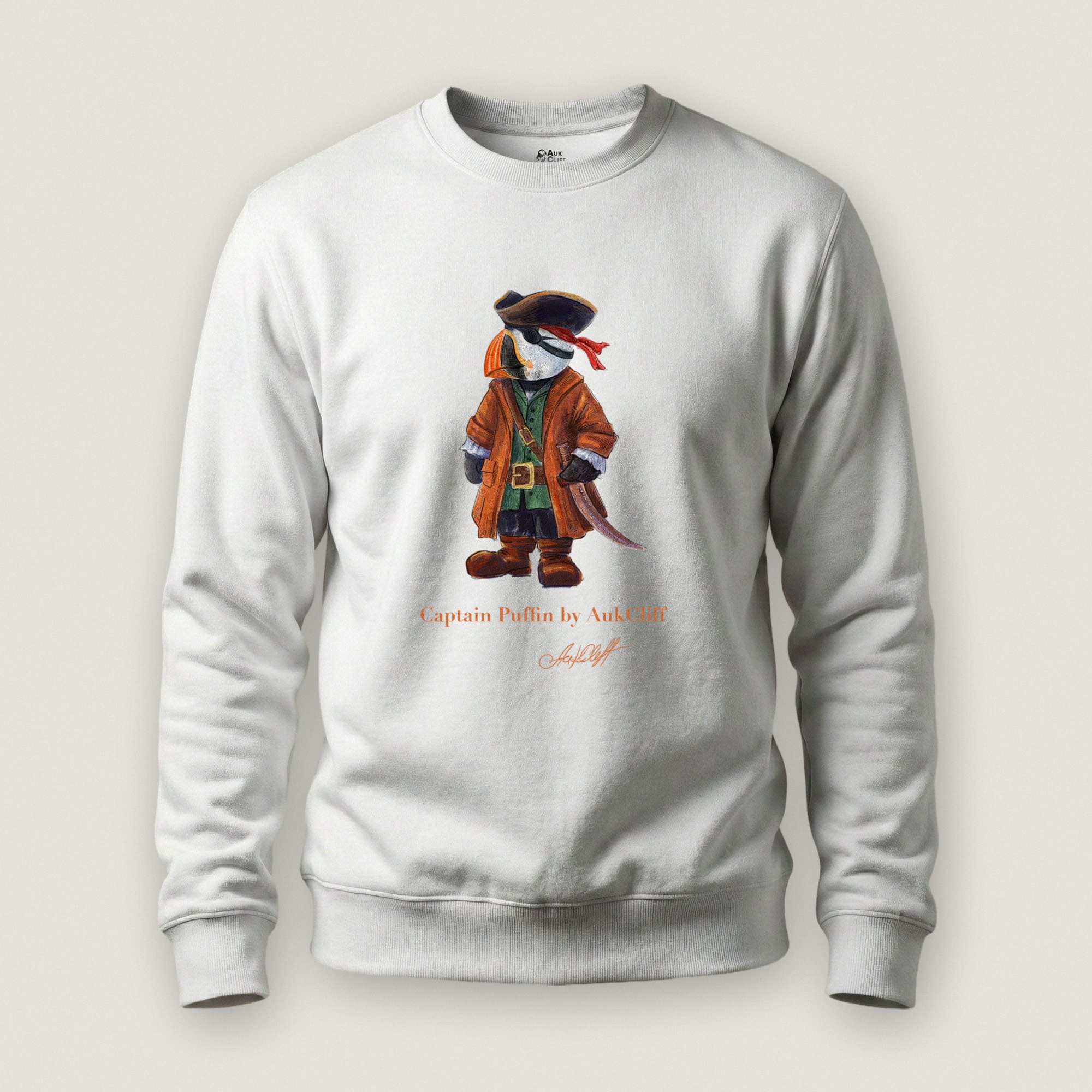 AukCliff Captain Puffin Sweatshirt White / S Captain Puffin™ Pirate Sweatshirt