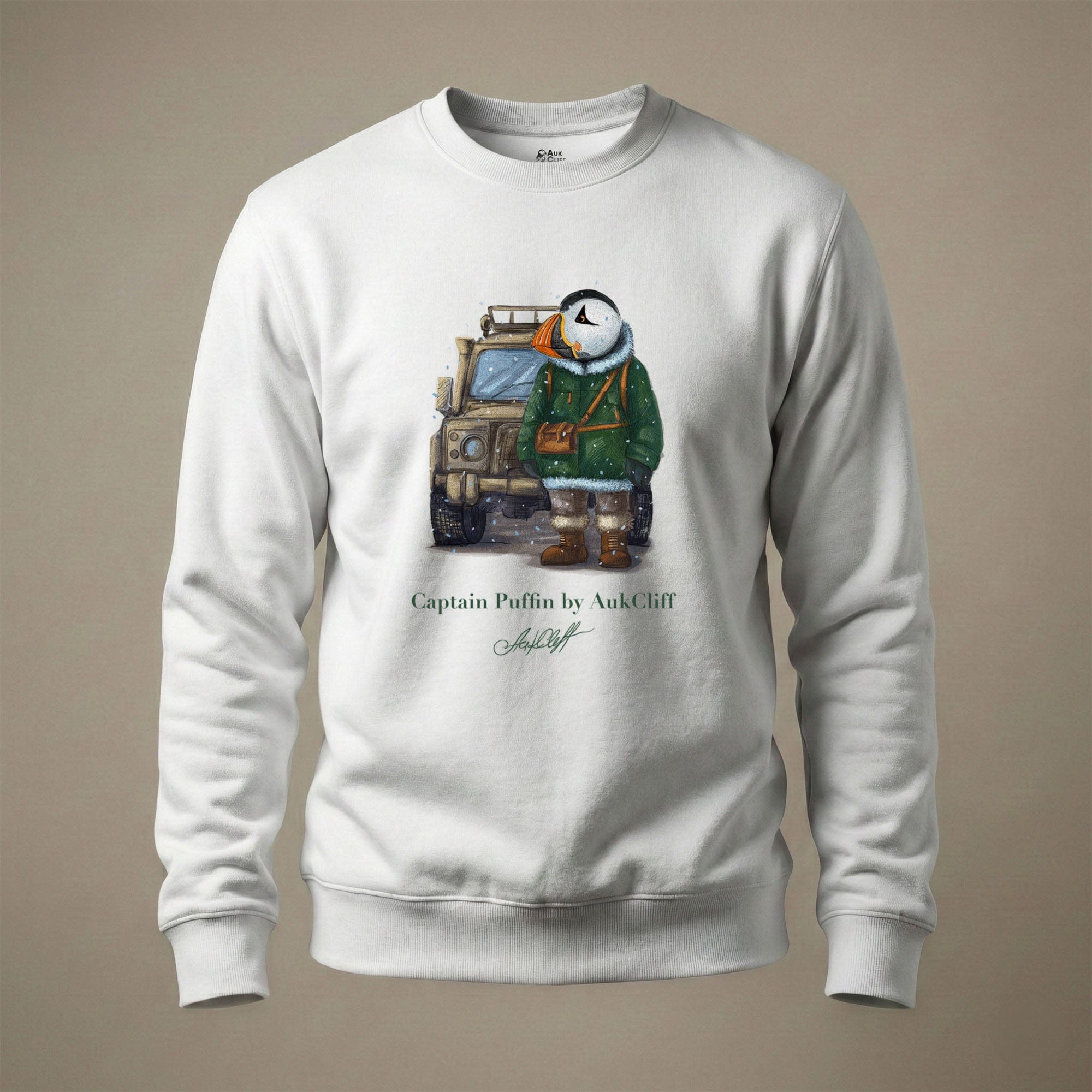AukCliff Captain Puffin Sweatshirt White / S Captain Puffin™ Polar Explorer Sweatshirt