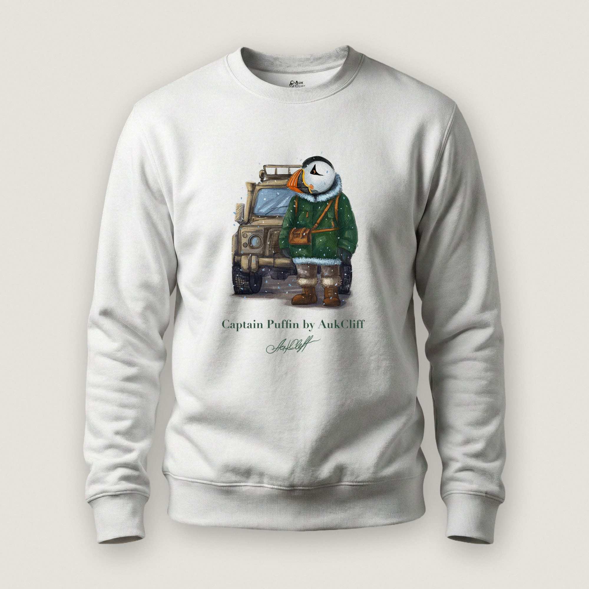 AukCliff Captain Puffin Sweatshirt White / S Captain Puffin™ Polar Explorer Sweatshirt