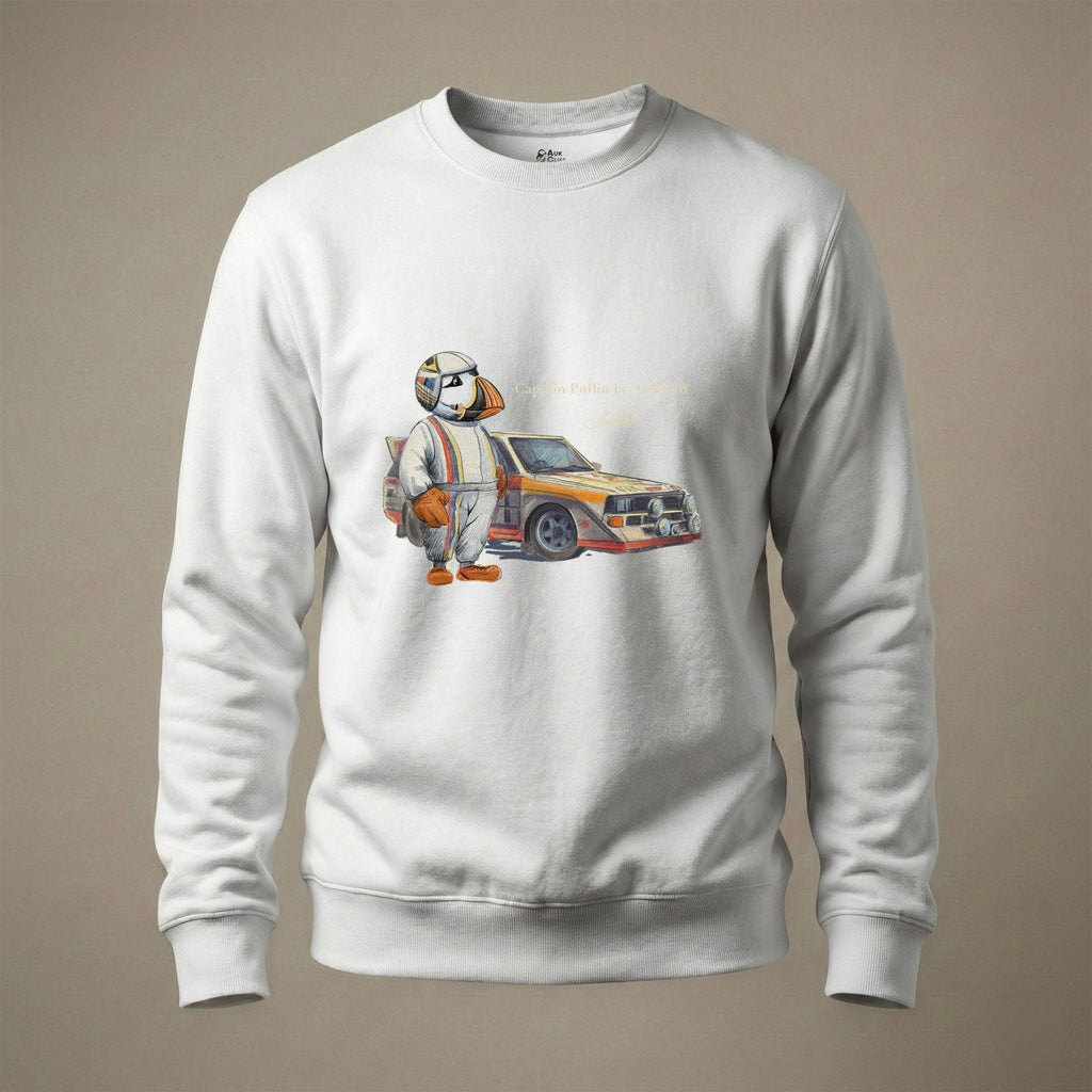 AukCliff Captain Puffin Sweatshirt White / S Captain Puffin™ Rally Driver Sweatshirt