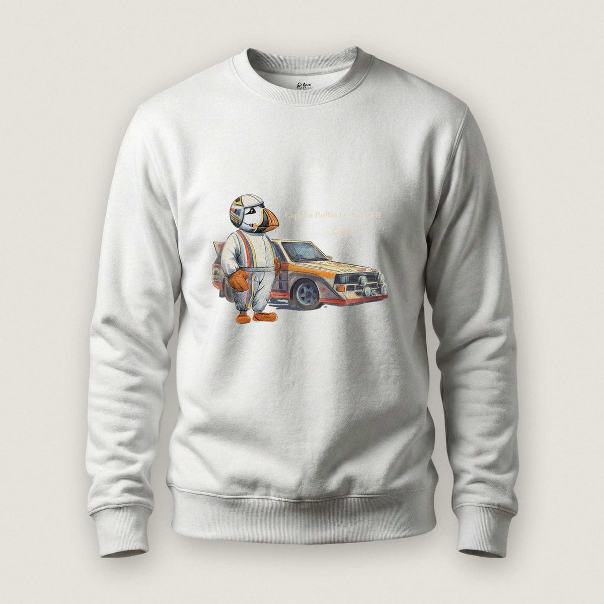 AukCliff Captain Puffin Sweatshirt White / S Captain Puffin™ Rally Driver Sweatshirt